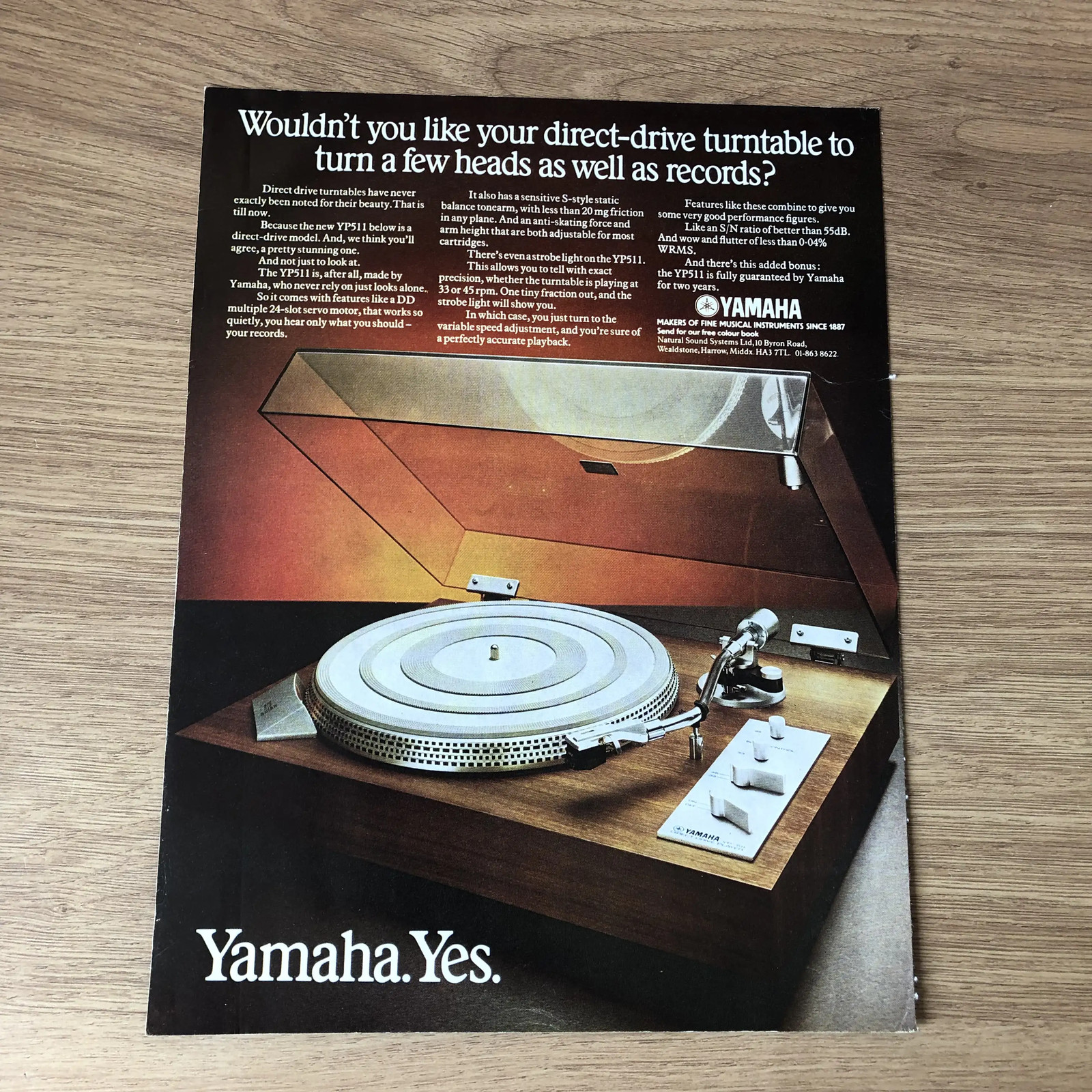 HIFIS06 MAGAZINE ADVERT 11X8 THE NEW YAMAHA YP511 DIRECT DRIVE TURNTABLE