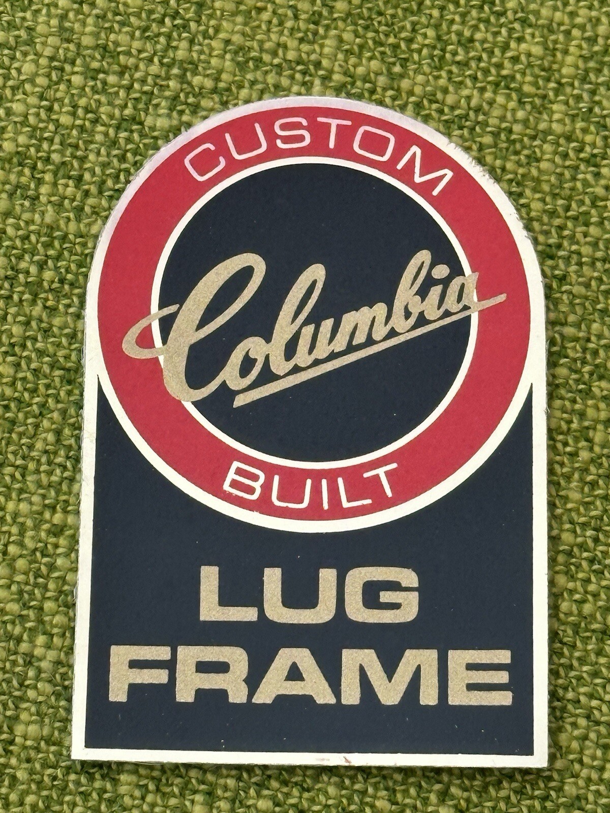 Authentic NOS Vintage COLUMBIA Gold FOIL BICYCLE DECAL Custom Built Lug Frame