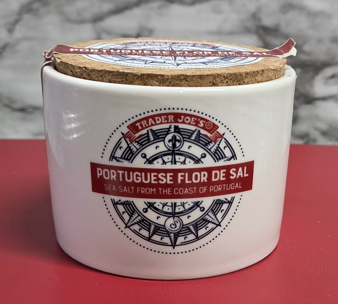 EMPTY Trader Joe\'s Stoneware Container With Cork Lid Portuguese Sea Salt...