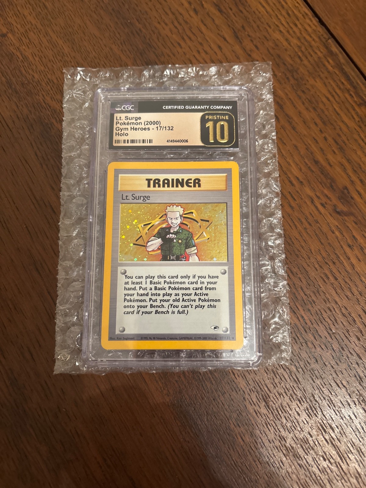 LT Surge Holo 17/132 CGC Pristine 10 *POP 3* Pokémon TCG Gym Heroes LT Surge Holo 17/132 CGC Pristine 10 *POP 3* Pokémon TCG Gym Heroes