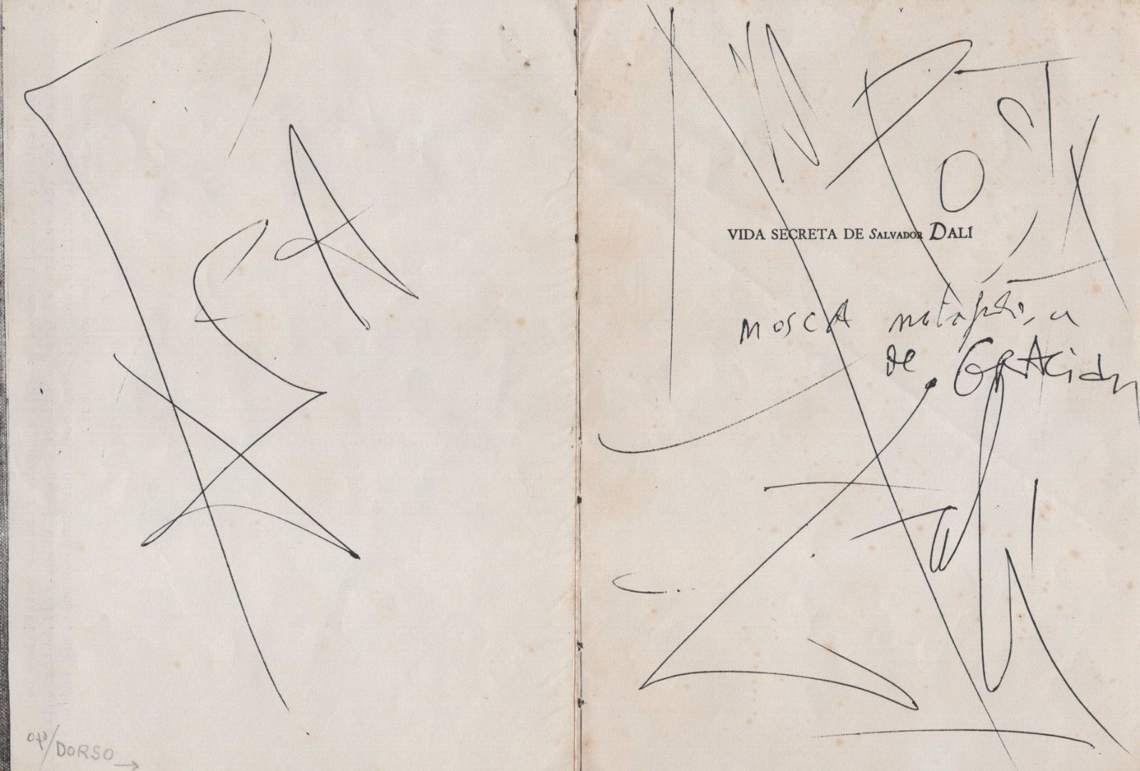 SPAIN ARTIST SALVADOR DALI SIGNED UNCOVER BOOK Signed Autographed  1942 ORIGINAL