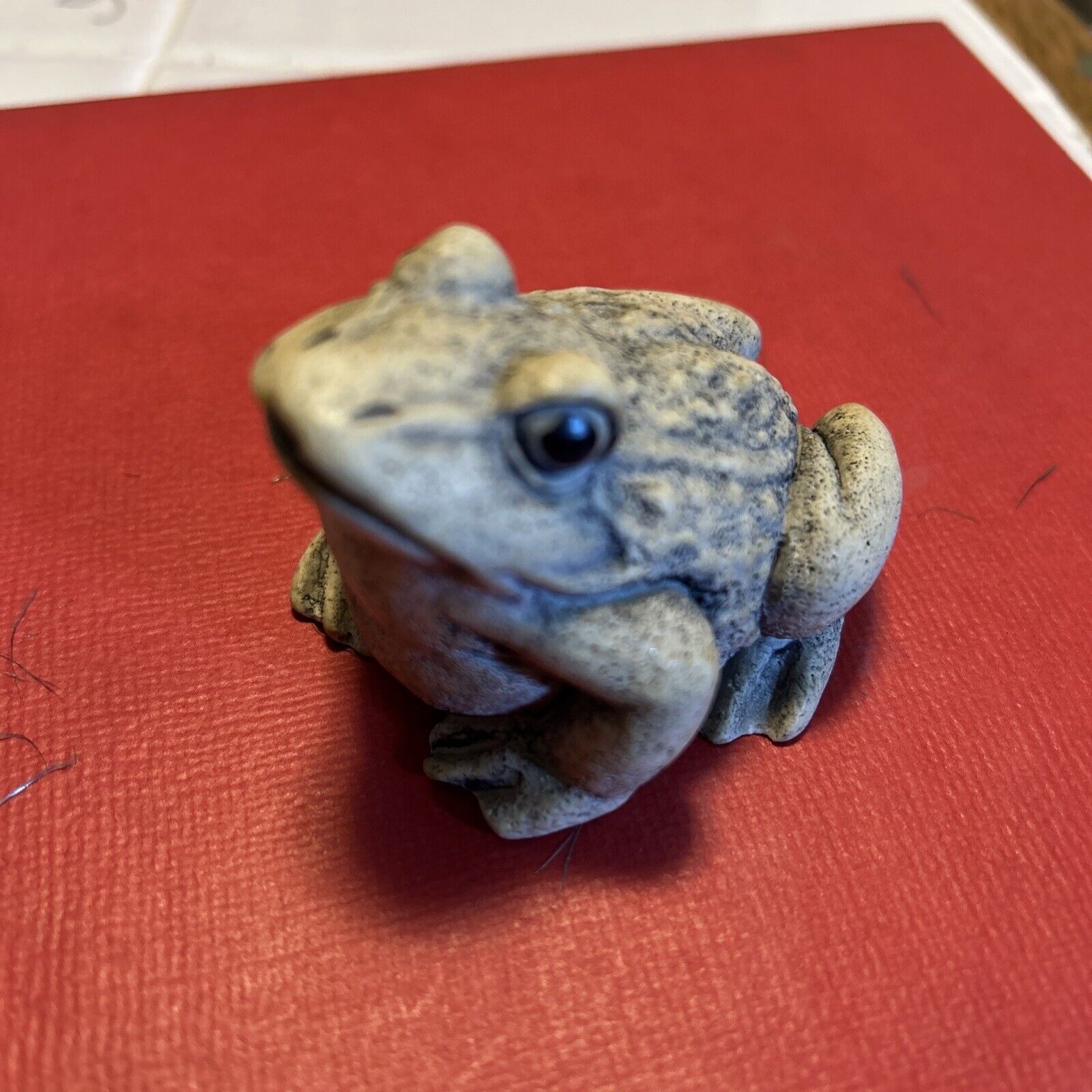 Vintage Toad Frog Small Gray Toad Figure Figurine Decor Eyes Warts Retro 2.5\