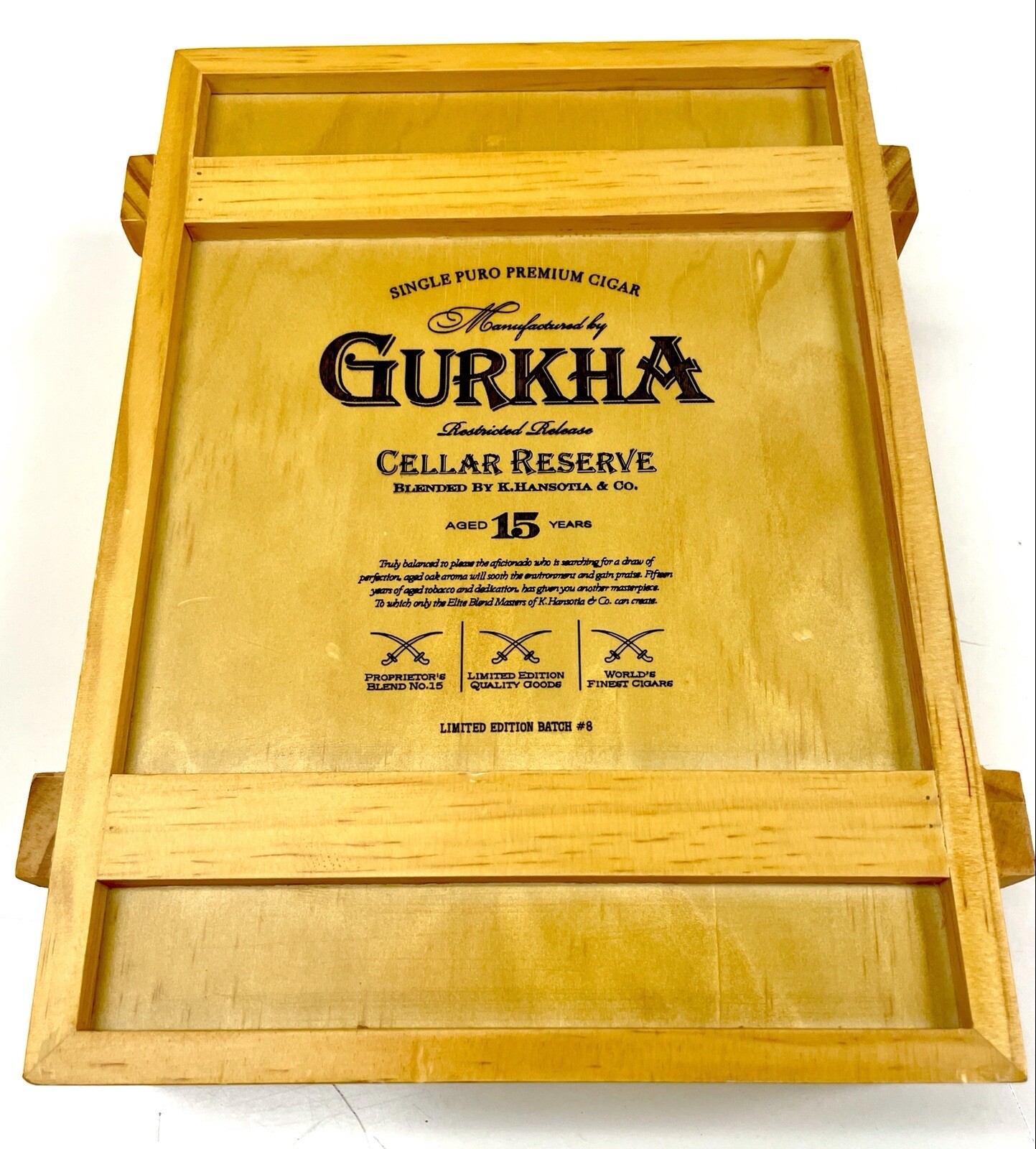 Gurkha Cellar Reserve 15 Year, Empty Cigar Box, No Cigars