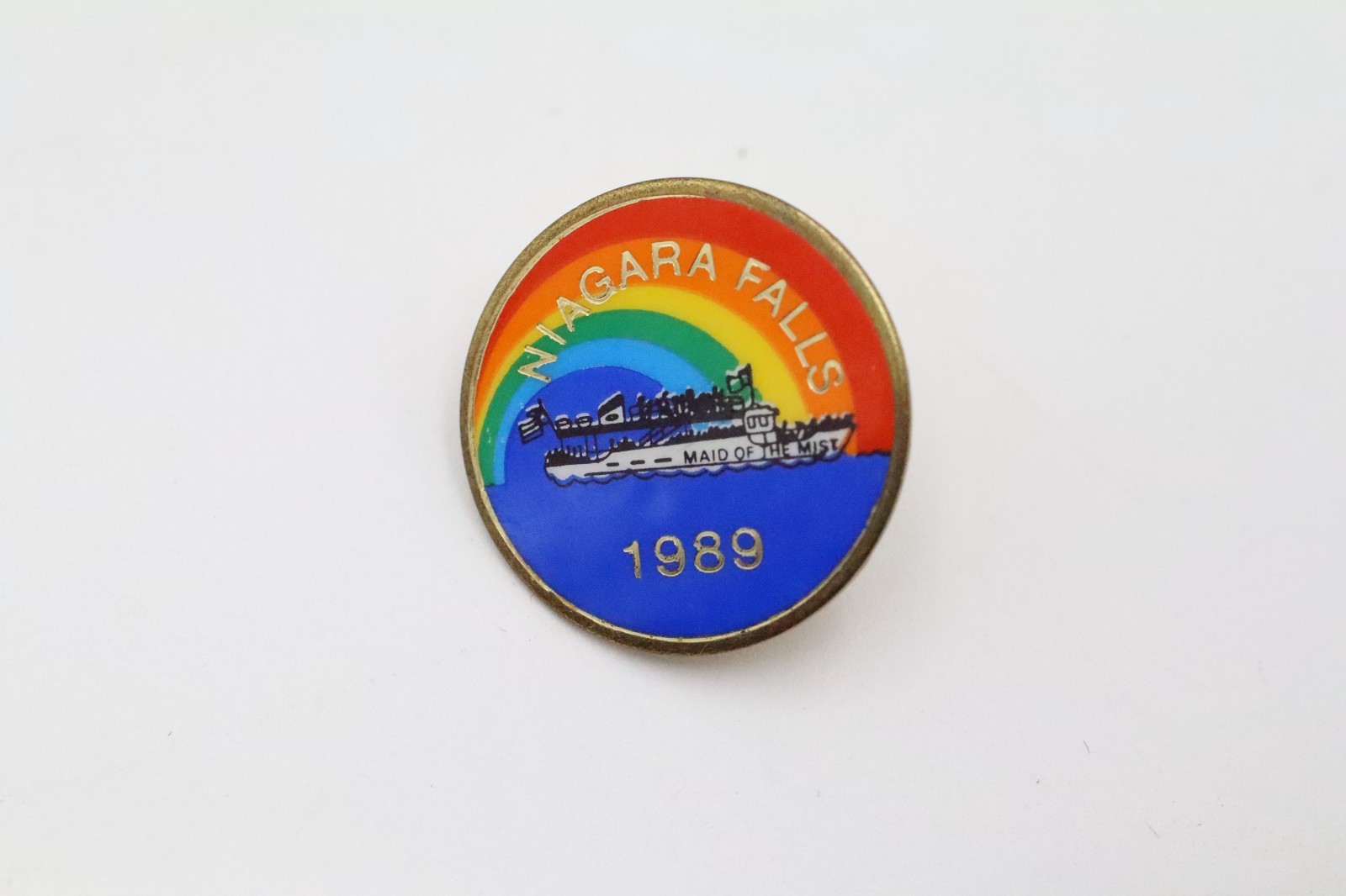 1989 Niagara Falls Rainbow Maid of the Mist Enamel Lapel Pin 