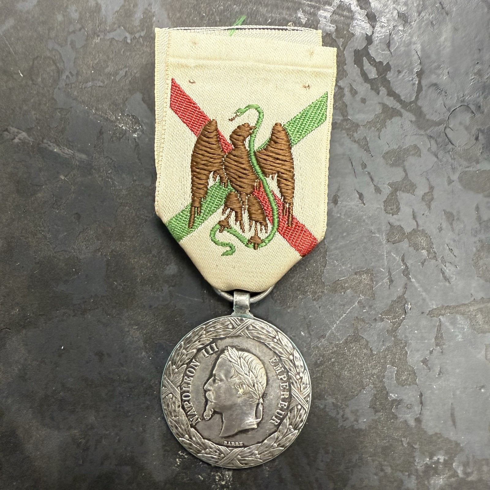 Original French 2nd Empire Mexican Campaign Medal Sterling