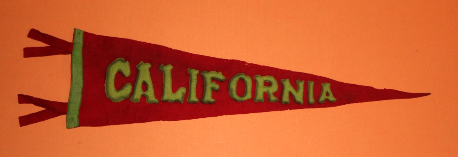 RARE antique 1920\'s CALIFORNIA Wool Pennant Hand sewn letters 24\