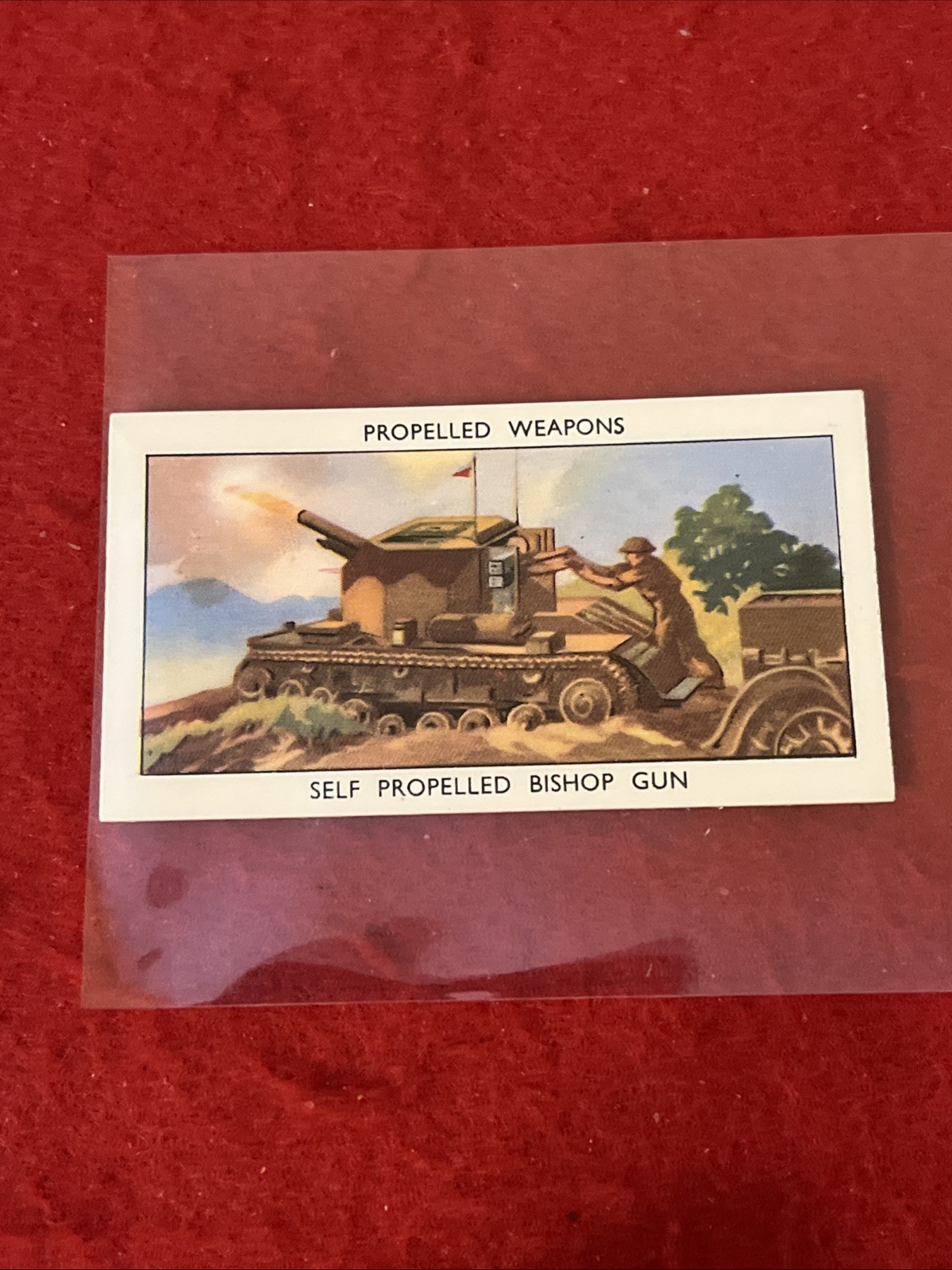 1953 Mills “Propelled Weapons” BISHOP GUN Tobacco Card #14  VG-EX