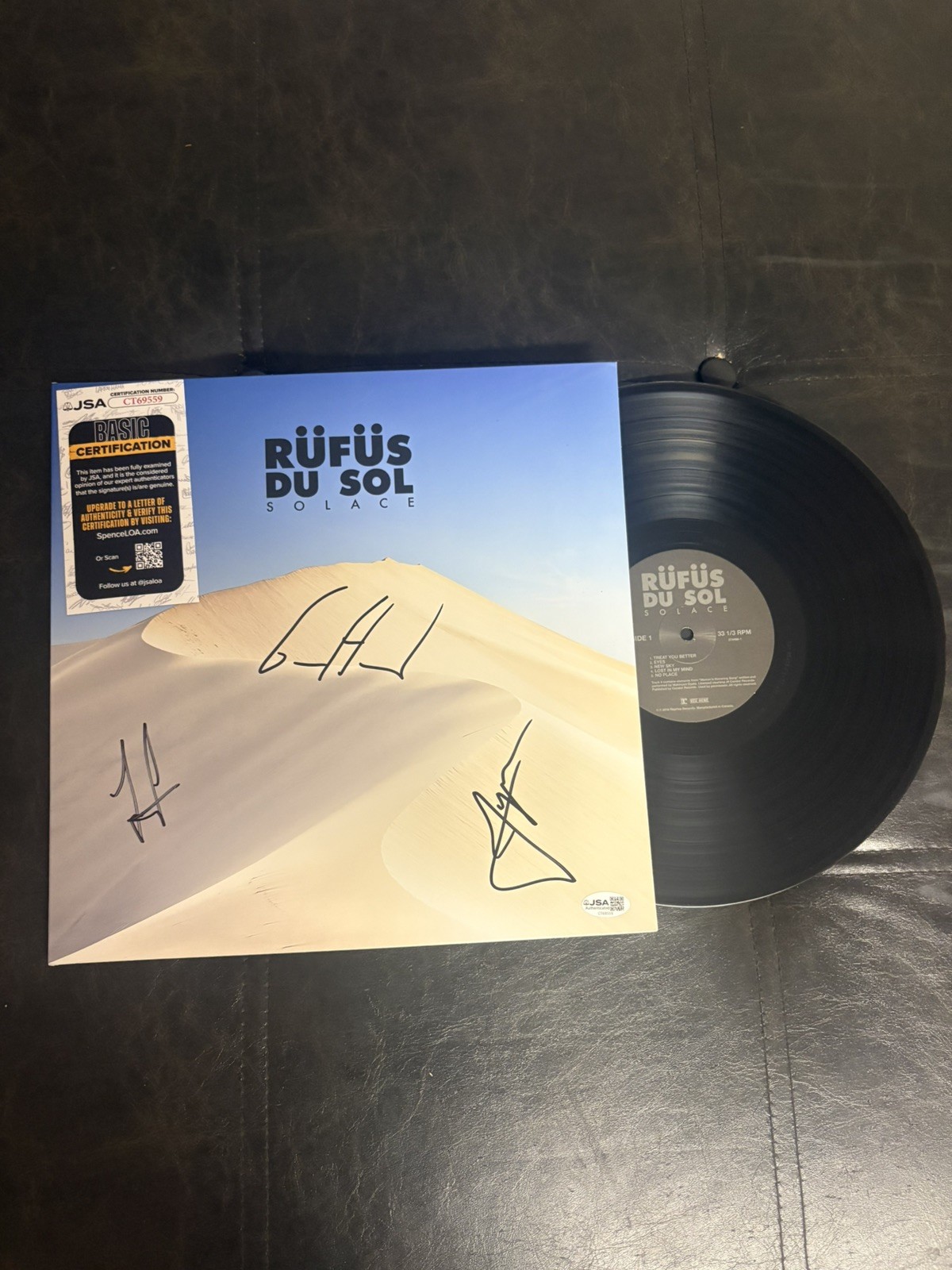 RUFUS DU SOL SIGNED AUTOGRAPHED SOLACE VINYL RECORD COMPLETED JSA COA RARE 