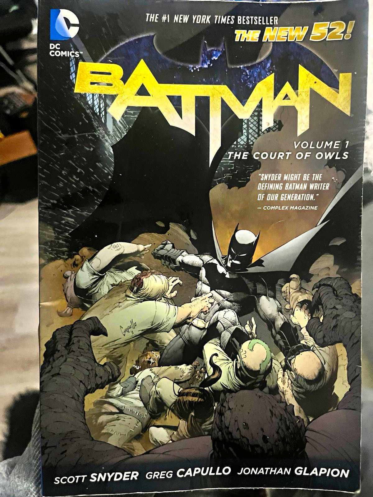 DC Comics Batman Vol. 1 The Court of Owls TPB Snyder Capullo Glapion