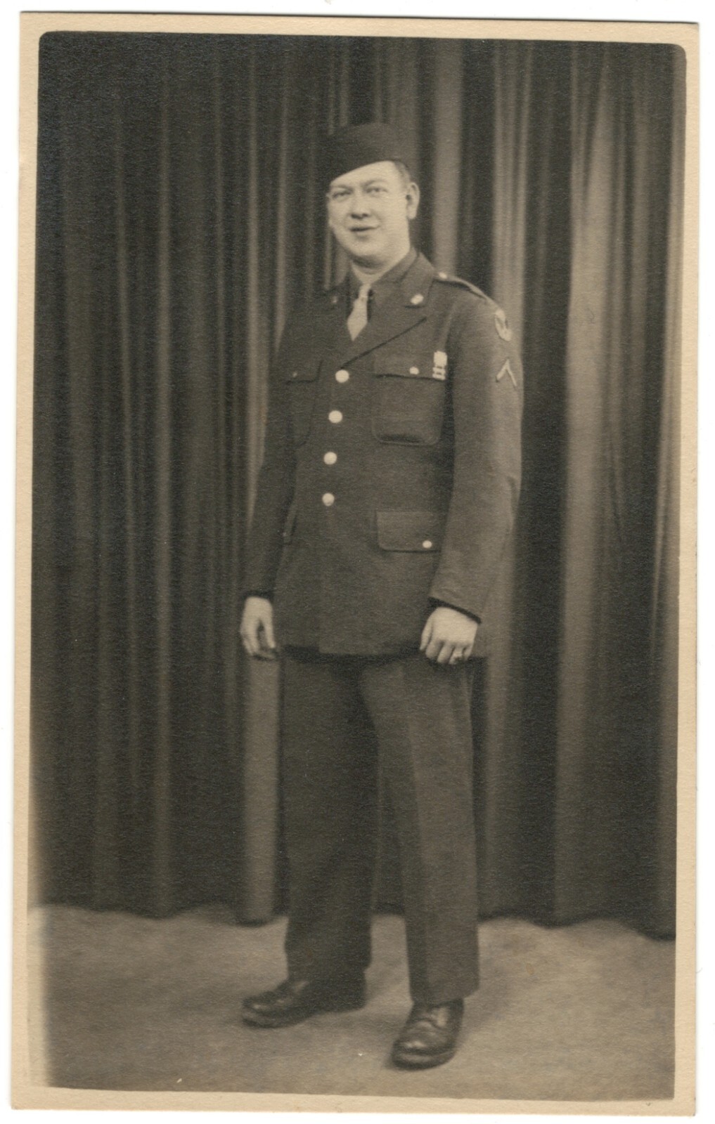 1944 RPPC of Named US Army PFC Taken in England Good Condition. No imprint. 1944 RPPC of Named US Army PFC Taken in England Good Condition. No imprint.