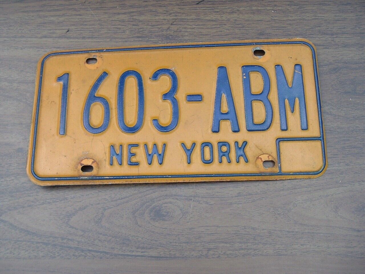 New York State License Plate 1603 ABM