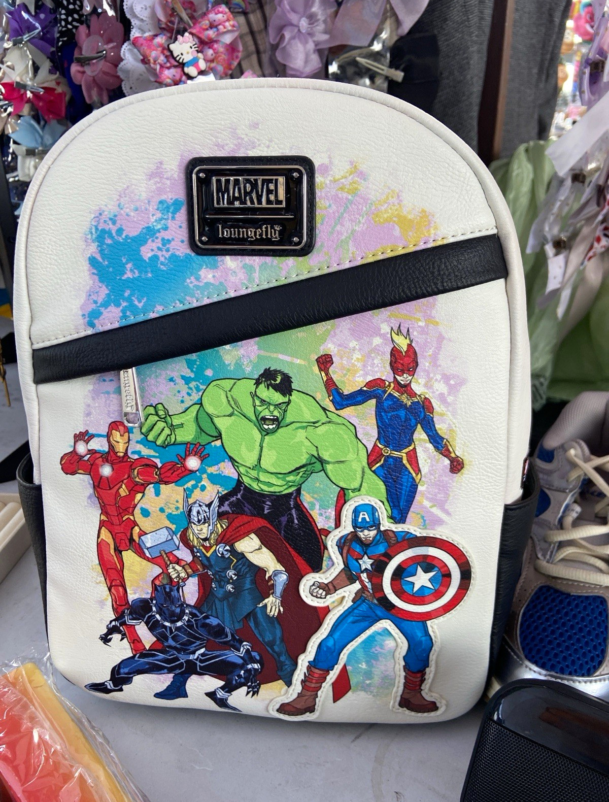 Loungefly Marvel Avengers Artist Series Mini Backpack White/Black Multicolor