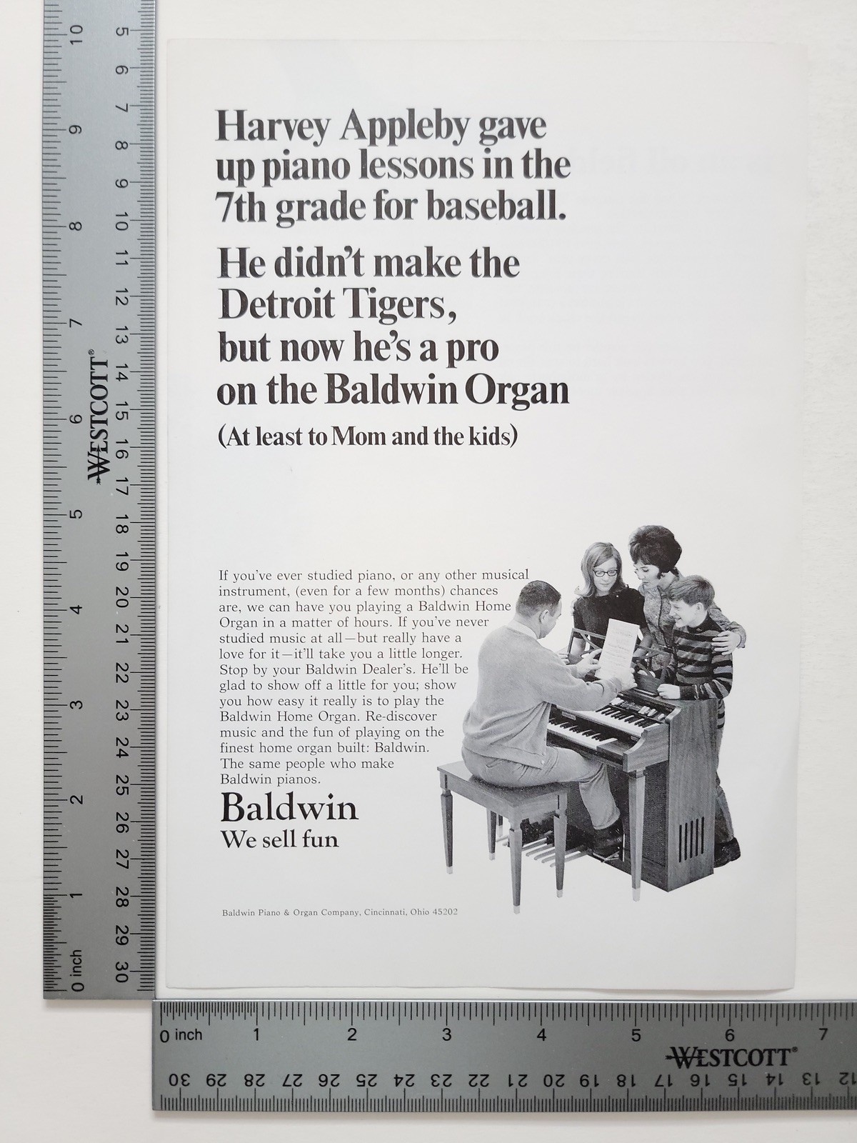 Baldwin Home Piano Organ Print Ad / Poster Authentic Promo Art
