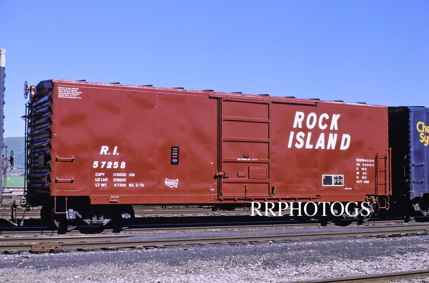 RR PRINT ROCK ISLAND ROCK CRIP 40' BOX CAR #57258 FRESH Cir 1975