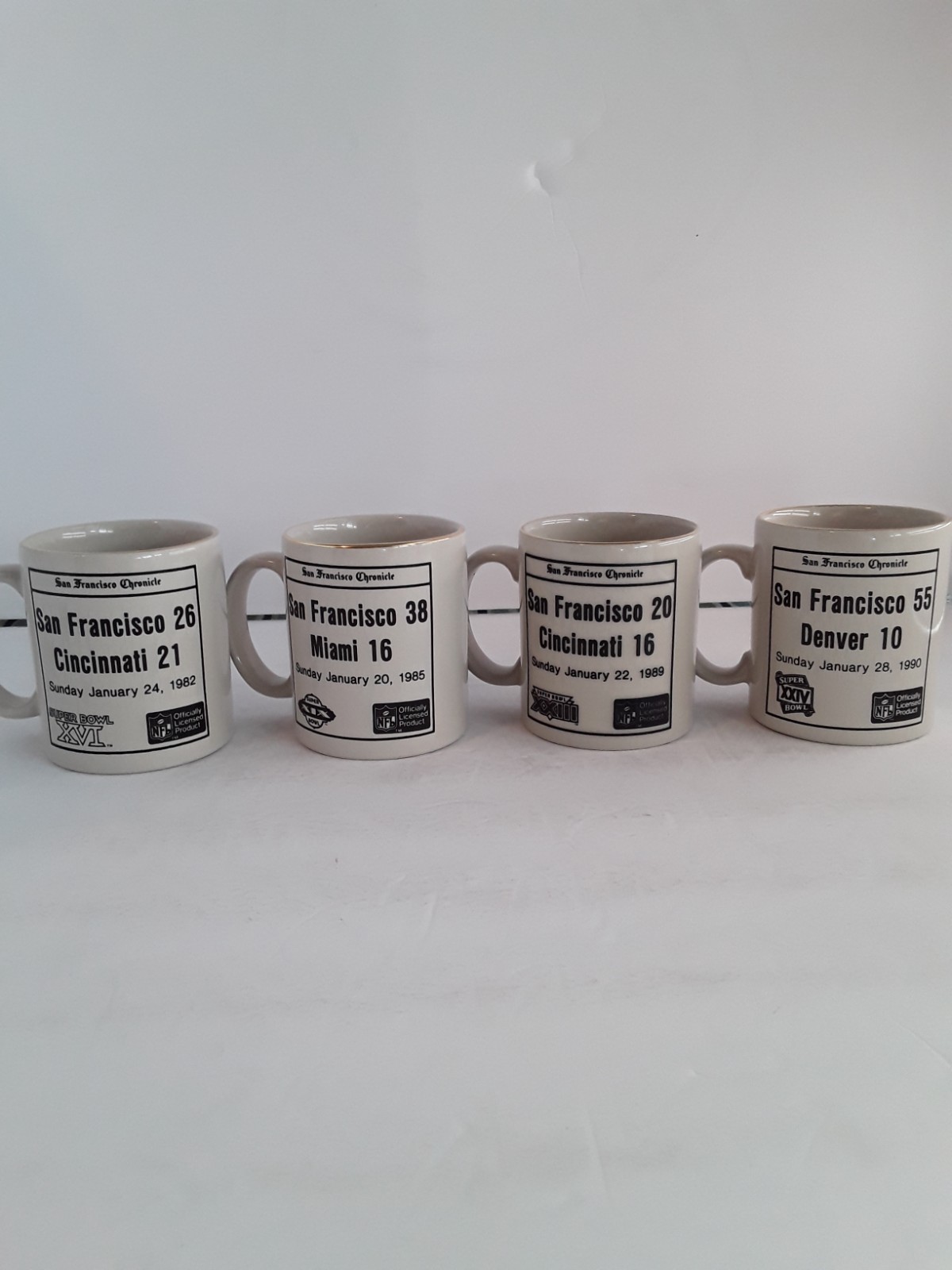 Lot Of  Four  Vintage San Francisco 49ers Coffee Cups Mugs Superbowl