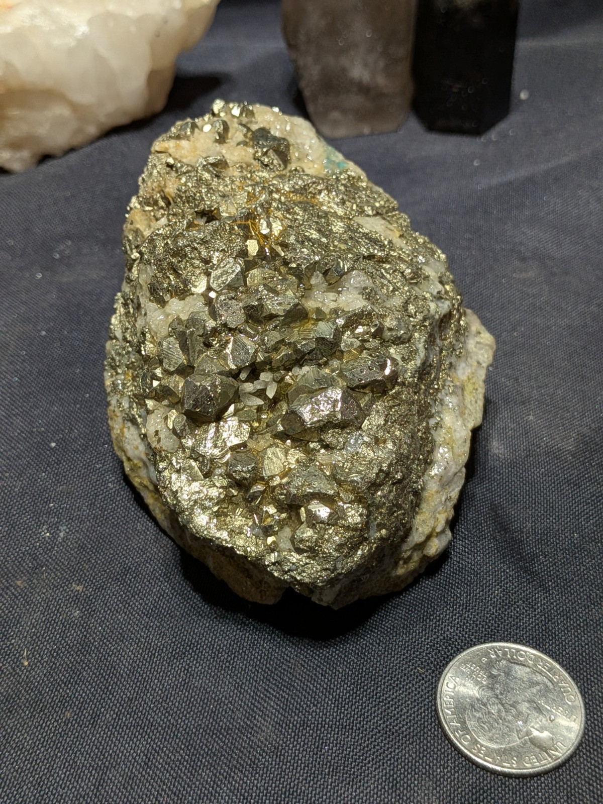 Pyrite w/ Clear Quartz Points Specimen Natural Form (1lb 2.5oz)