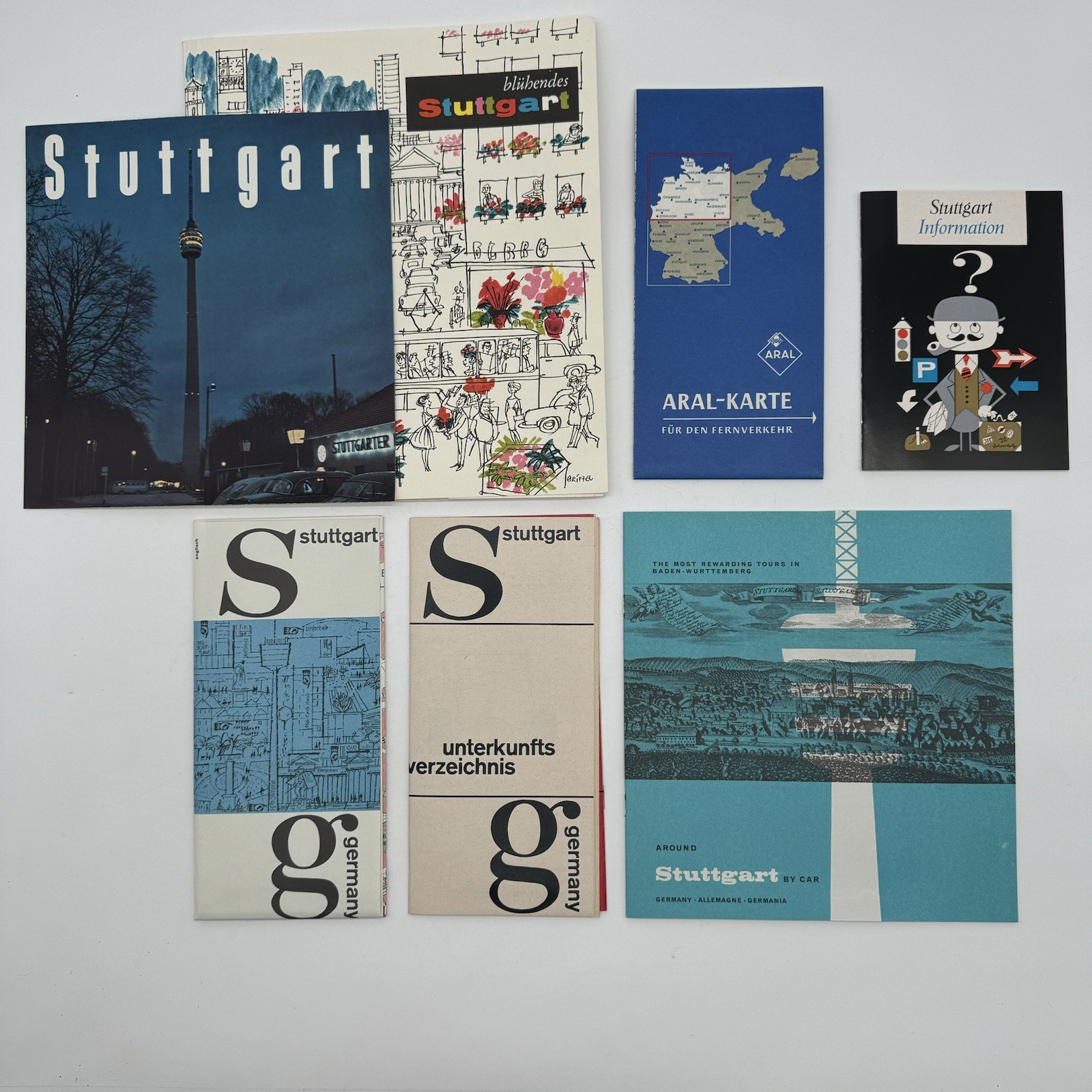 1962 Porsche 356 PCA Tour 4 STUTTGART Travel Kit Tourist Souvenir Folder TREFFEN