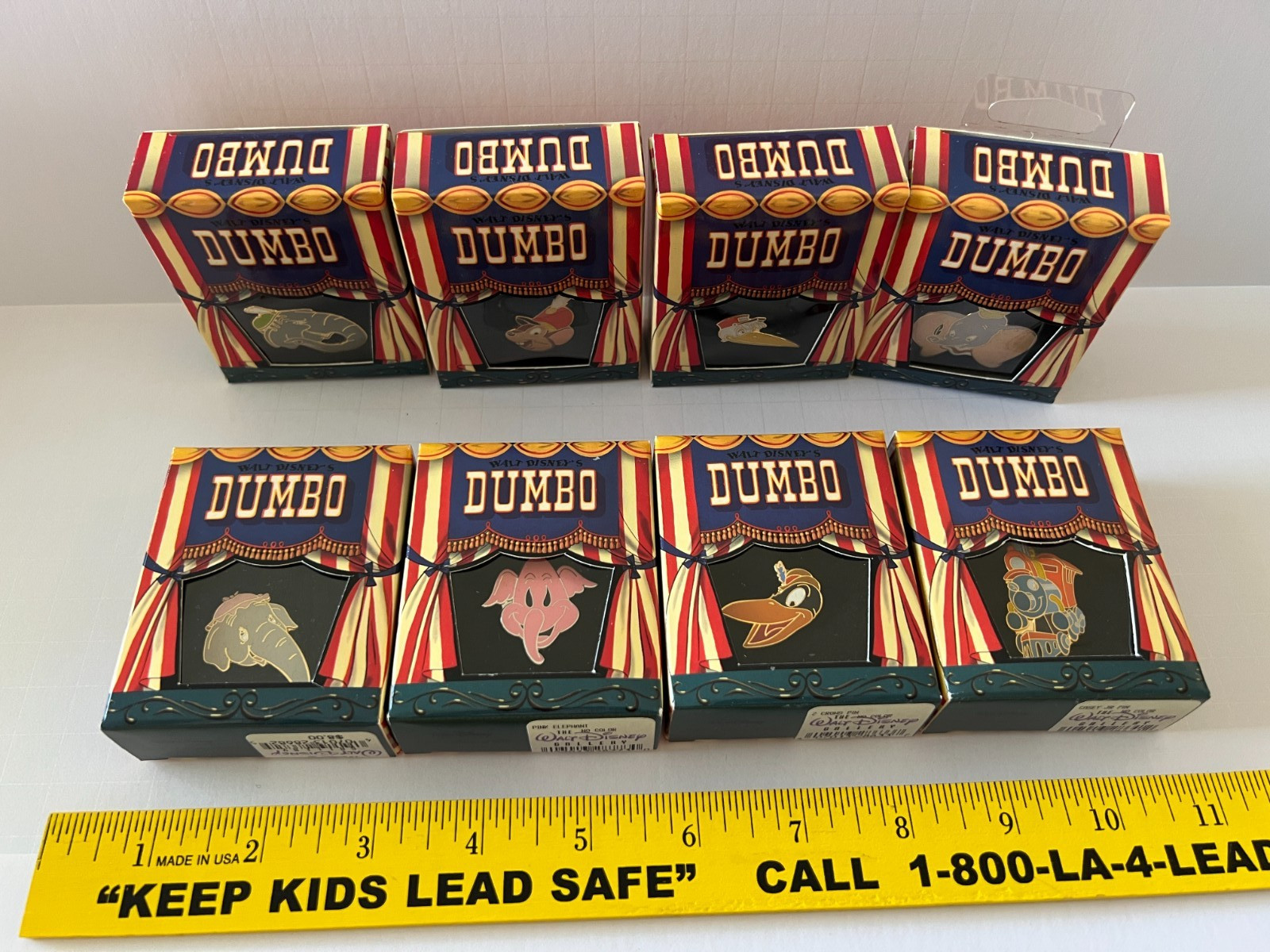 Walt Disney’s Dumbo Pin Set of 8 Boxed Disneyland Disney Trading Pins