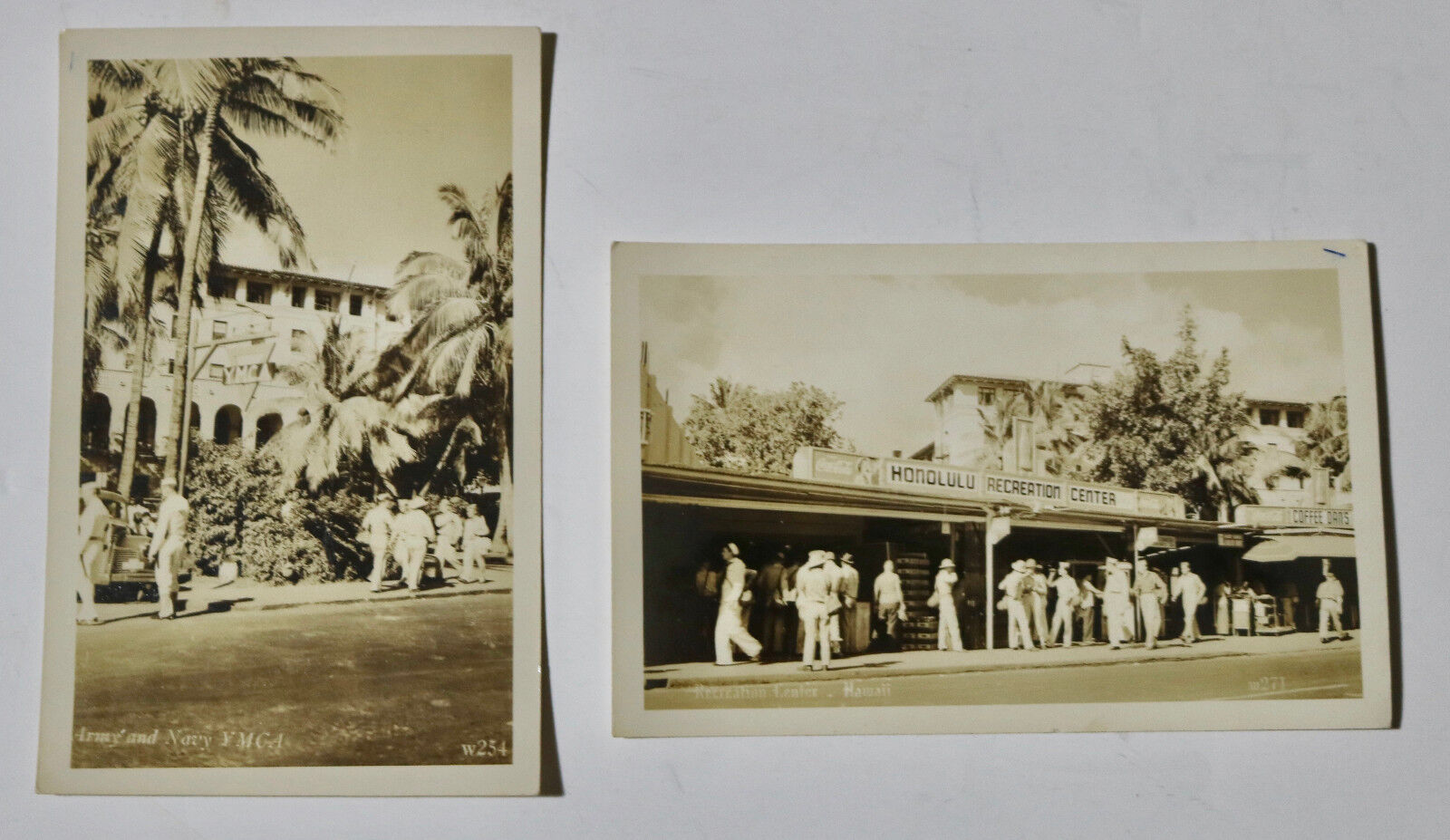 Hawaii Army and Navy YMCA lot of 2 RPPC EKC postcards real photo