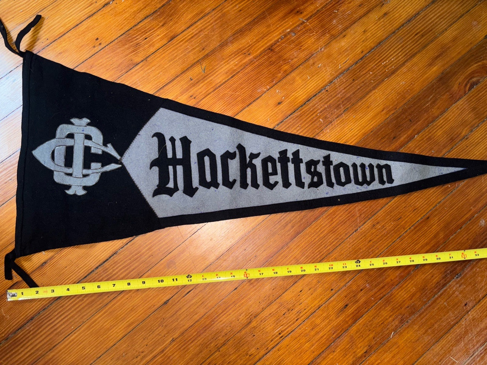 Vintage 36” Hackettstown    NJ Felt Wool Pennant  High School  College