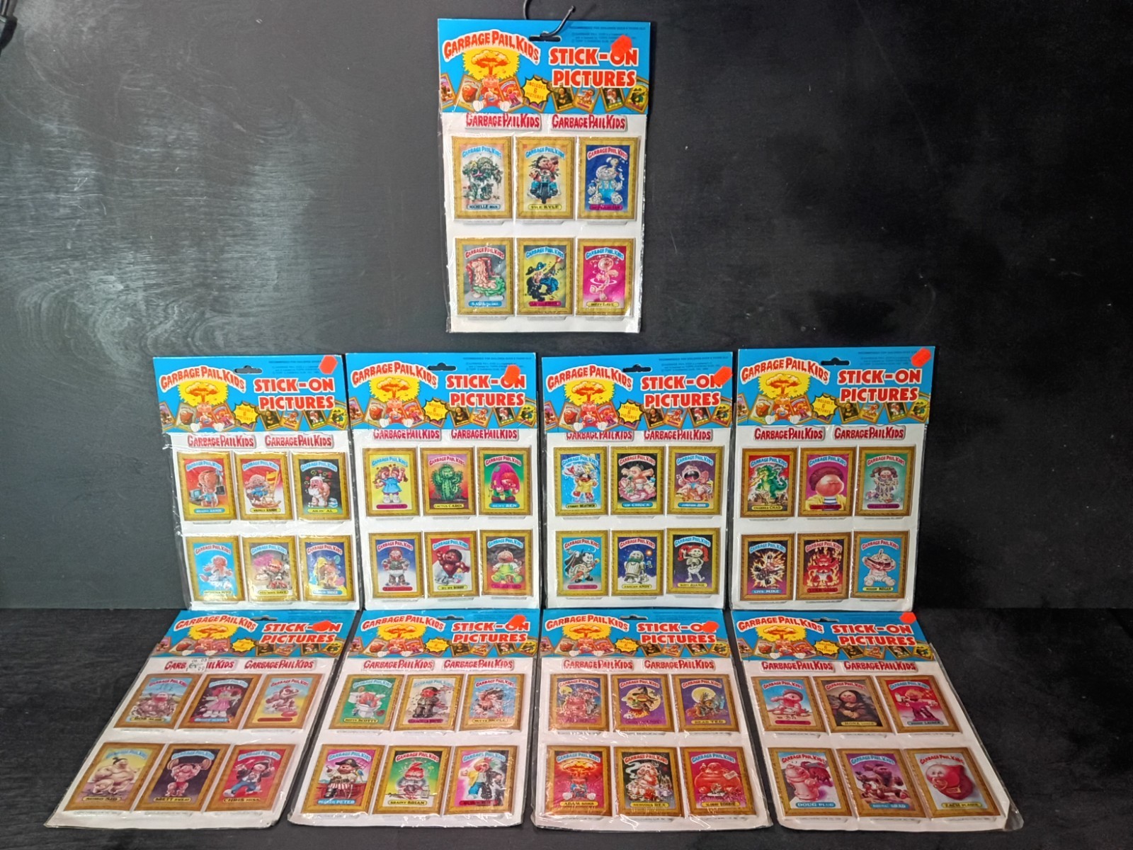 1986 Garbage Pail Kids Stick-on Puffy Pictures Packs Sealed (9) Original Set 💎