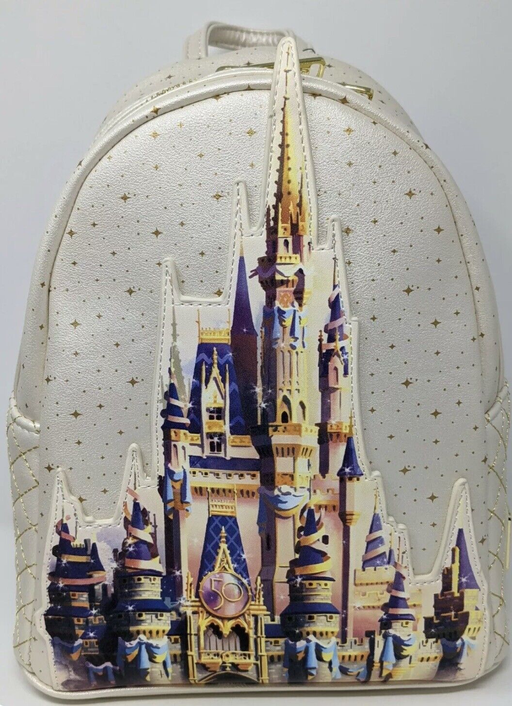 Disney Parks 2021 50th Anniversary Cinderella Castle Backpack Bag Loungefly