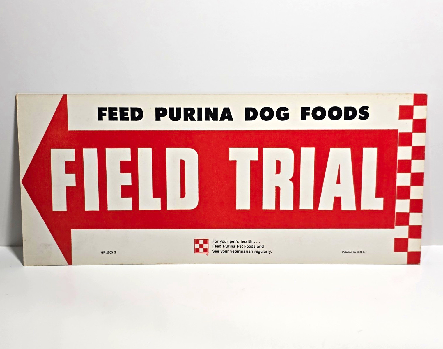 Vintage Purina Field Trial Dog Food Advertising Cardboard DS Sign Original 