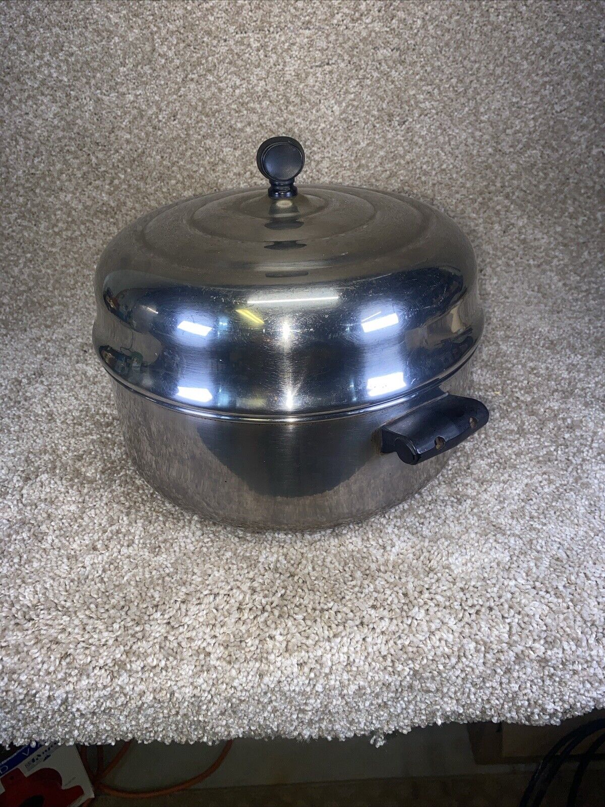Vintage Farberware All Clad 5q stainless steel dutch oven Beehive Lid Small Dent