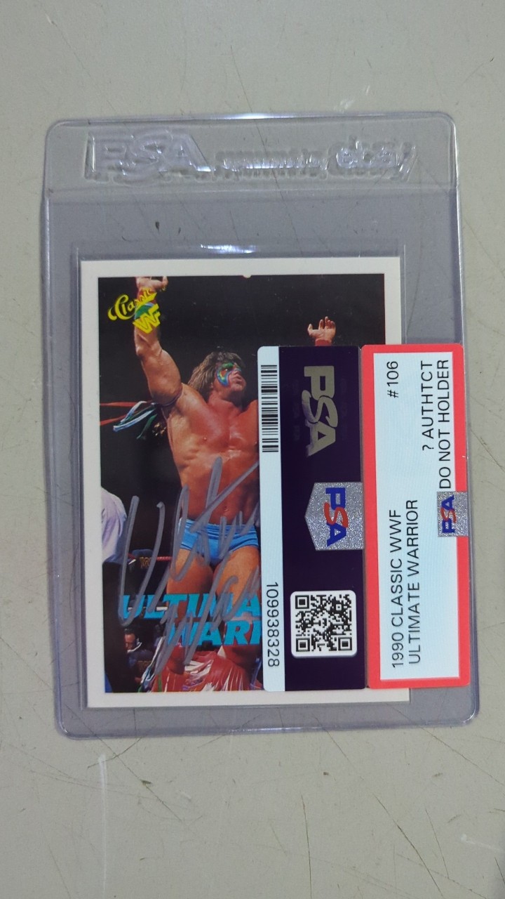 1990 Classic WWF Ultimate Warrior #106 PSA/DNA Authentic Autograph Wrestling