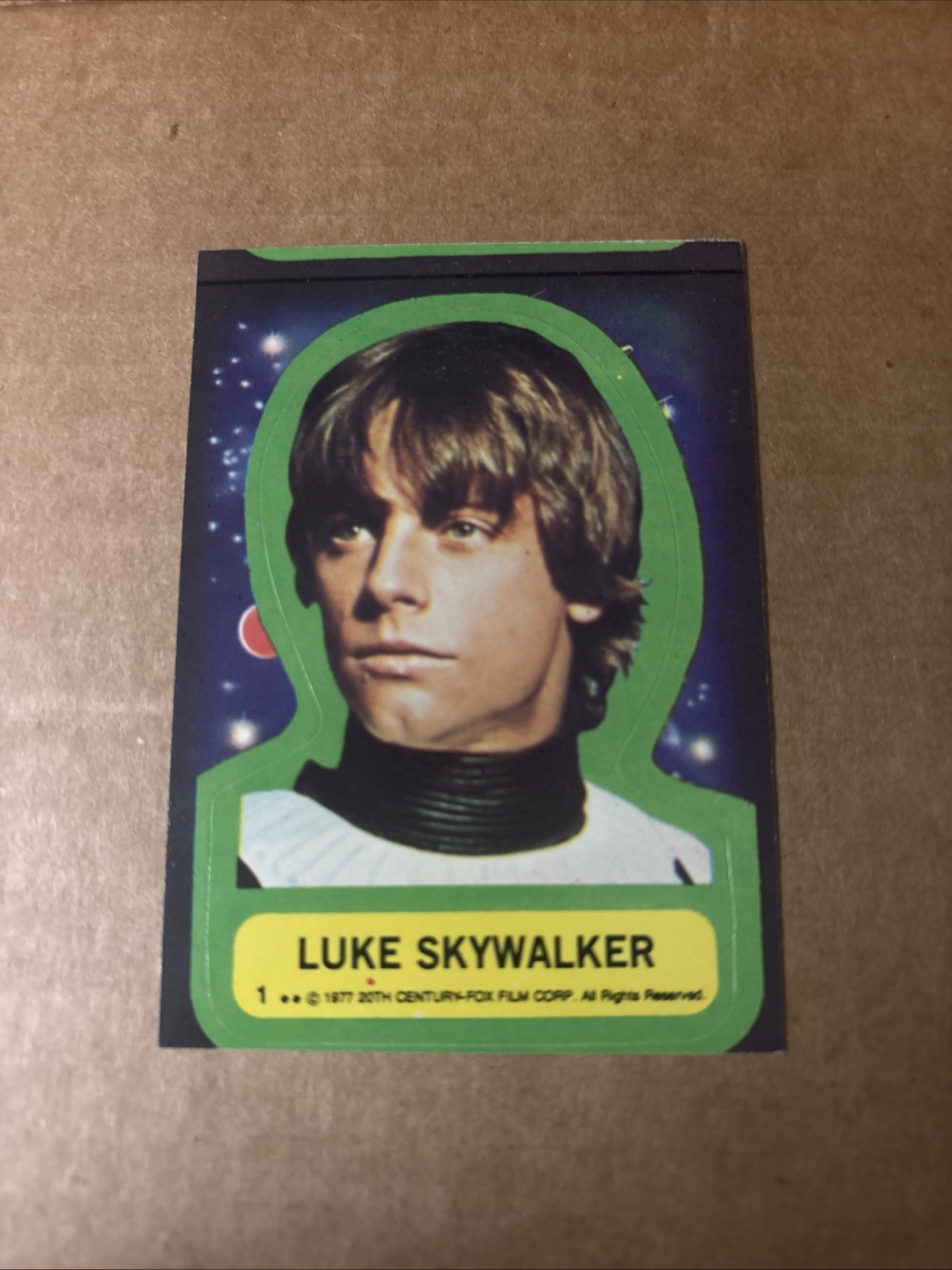 RARE - 1977 Topps Star Wars Luke Skywalker Sticker #1 Miscut Error One of a Kind