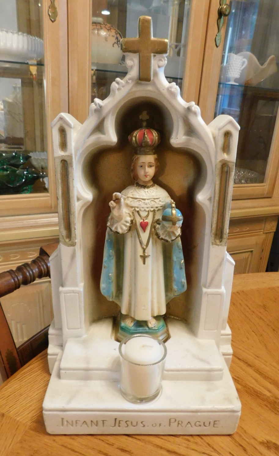 Antique Statue of Infant Jesus of Prague c. 1930's Large Figurine **READ