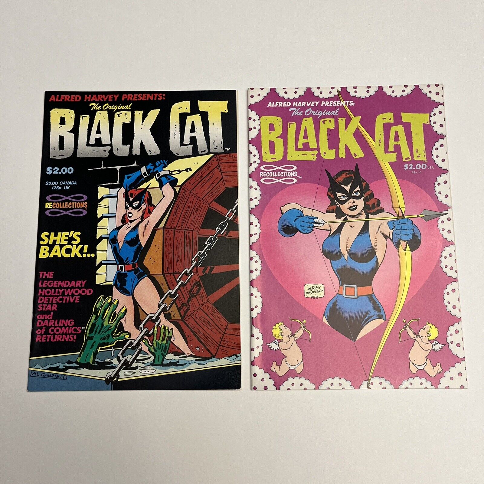 Set of 2 Alfred Harvey Black Cat Comics Bondage Cover Good Girl Art