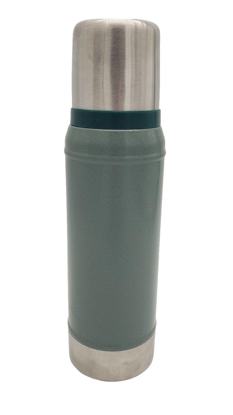 Stanley Green Tall Metal Vacuum Thermos Tumbler with Cup 25oz 750ml