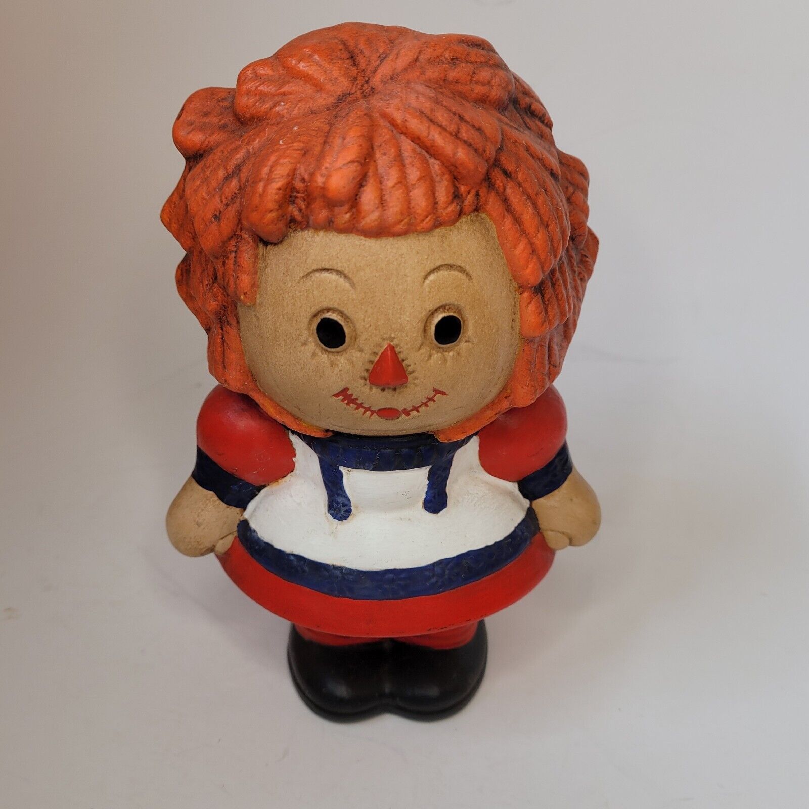 Vintage Raggedy Ann Ceramic Doll Figurine Hand Painted 1976 Collectible Decor