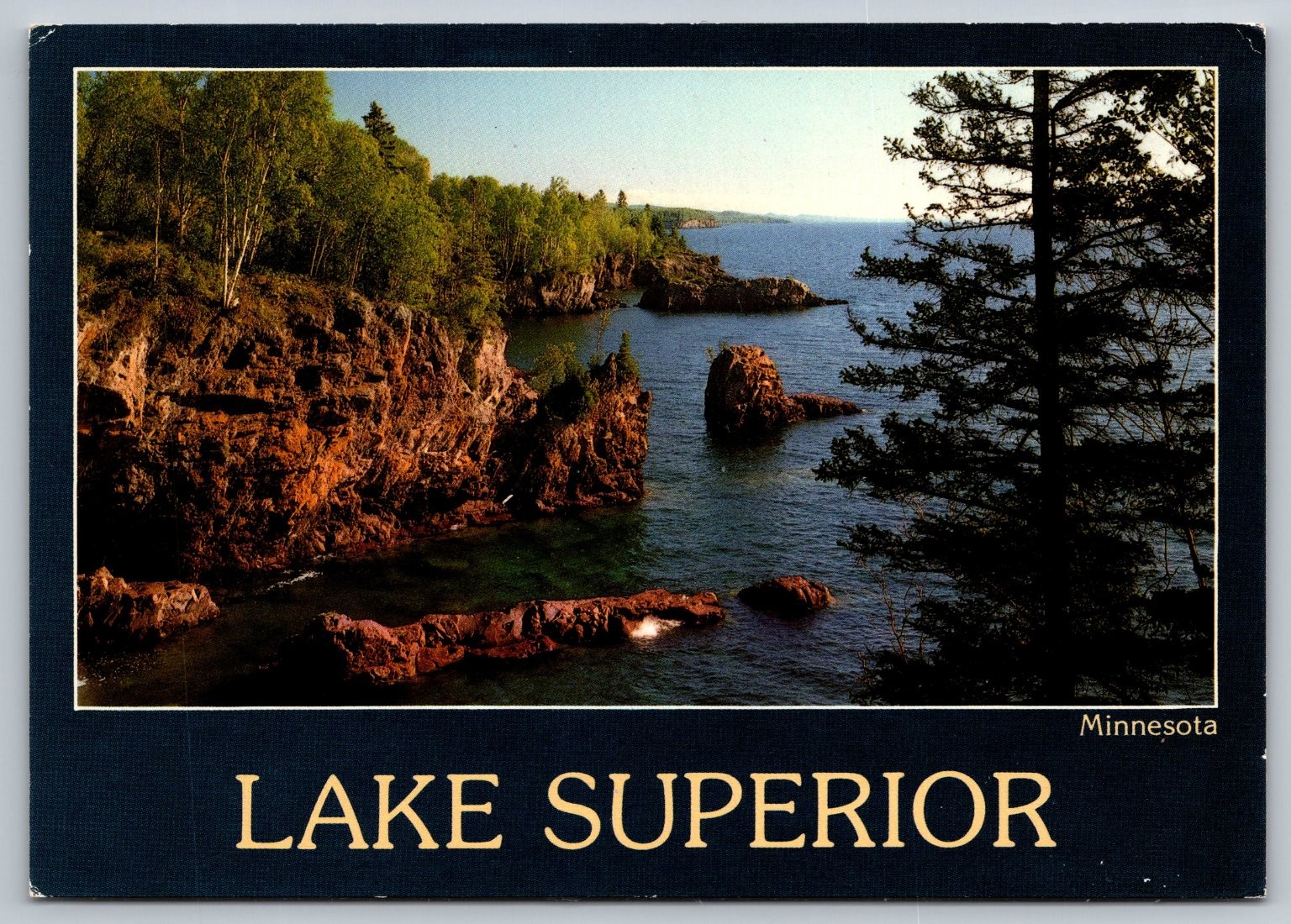 Lake Superior Minnesota Scenic Rocky Shoreline Coast Postcard