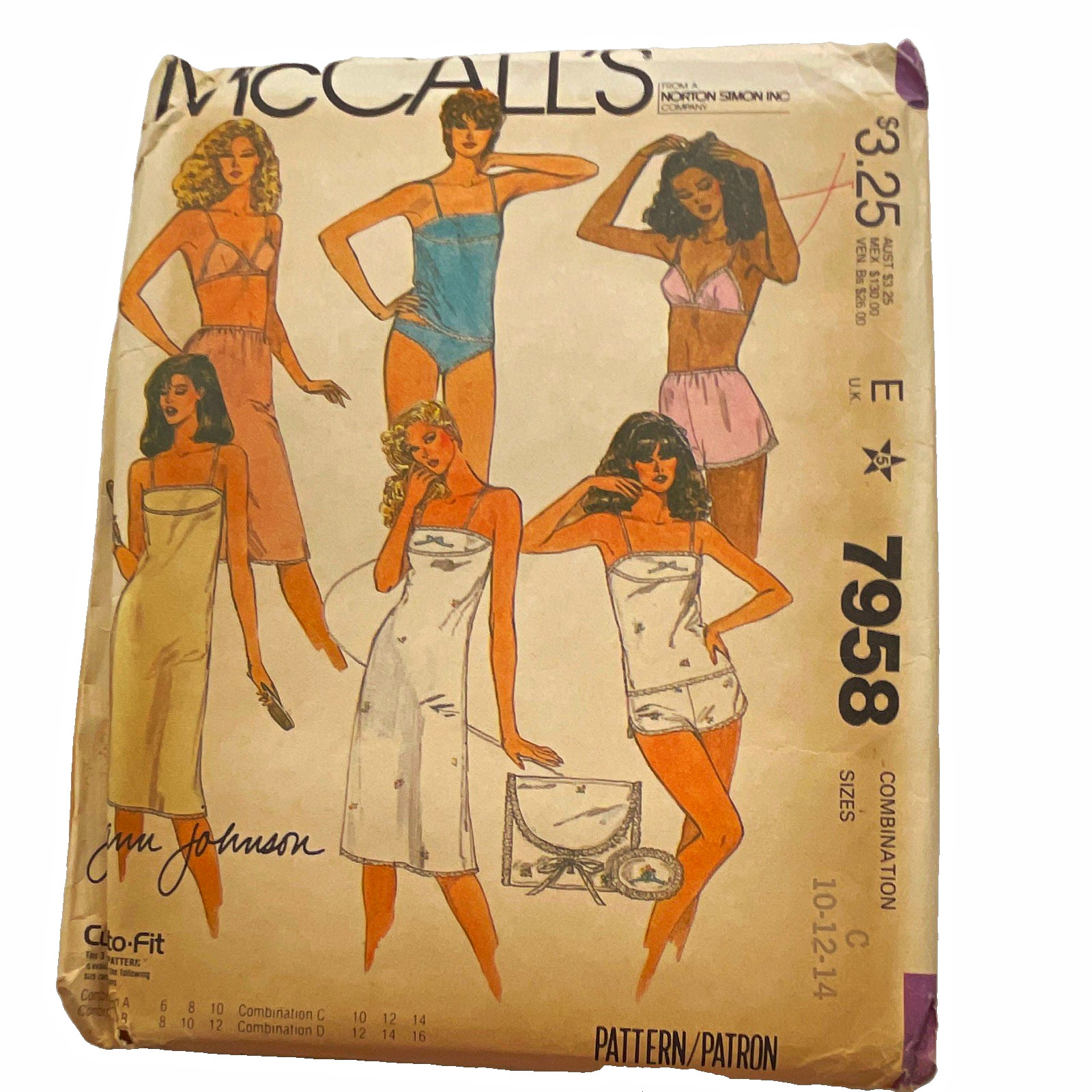 McCall's 7958 Women's Vintage Lingerie Sewing Pattern Slip Teddy Camisole
