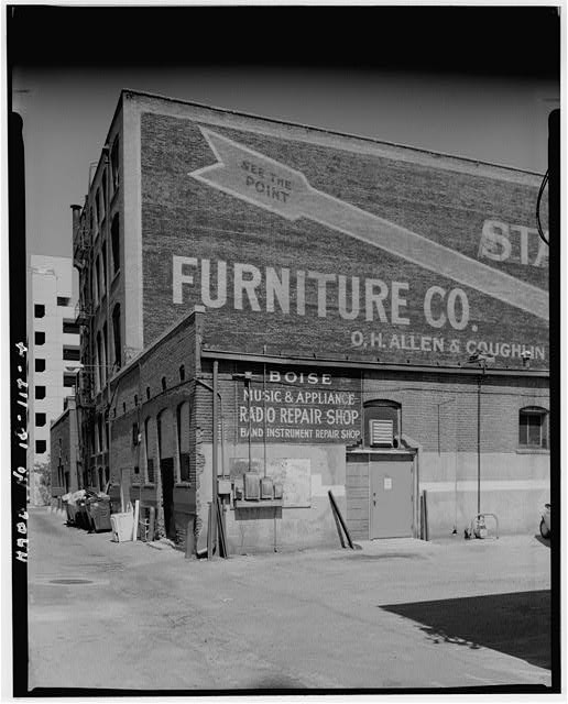Boise Idaho Allen-Wright Furniture Co 1930s West Bannock Street mural