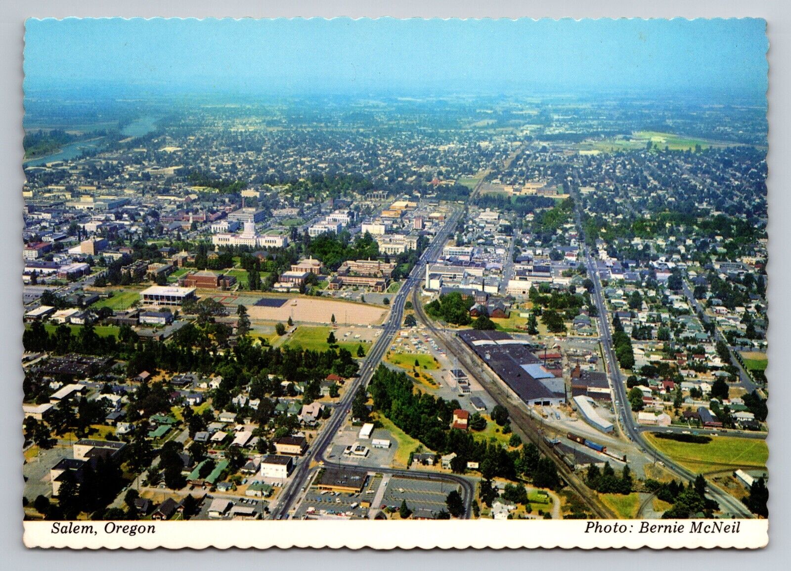 Salem Oregon Aerial View Vintage Unposted Postcard