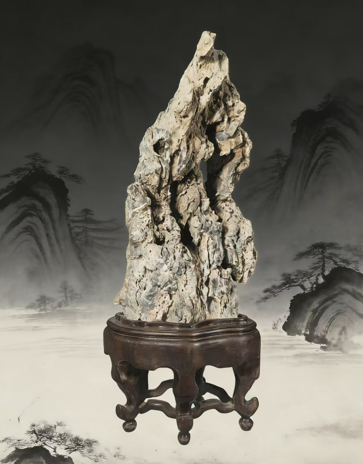 #10780natural chinese Suiseki Bonsai Ying stone-- Hollow Peak-chinese art stone