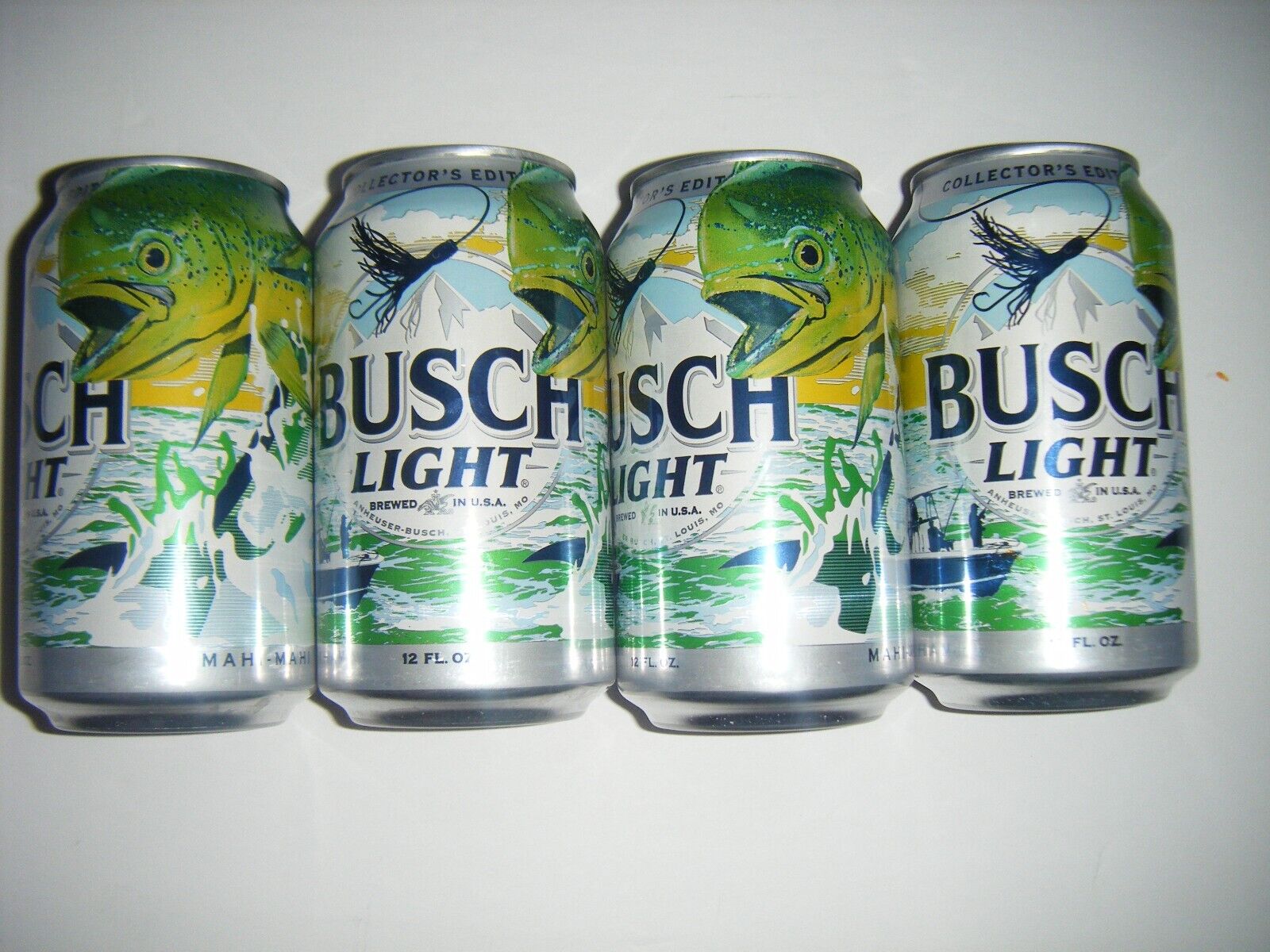 4 Busch Light 2024 Limited Edition FISHING MAHI MAHI Collector Can Empty