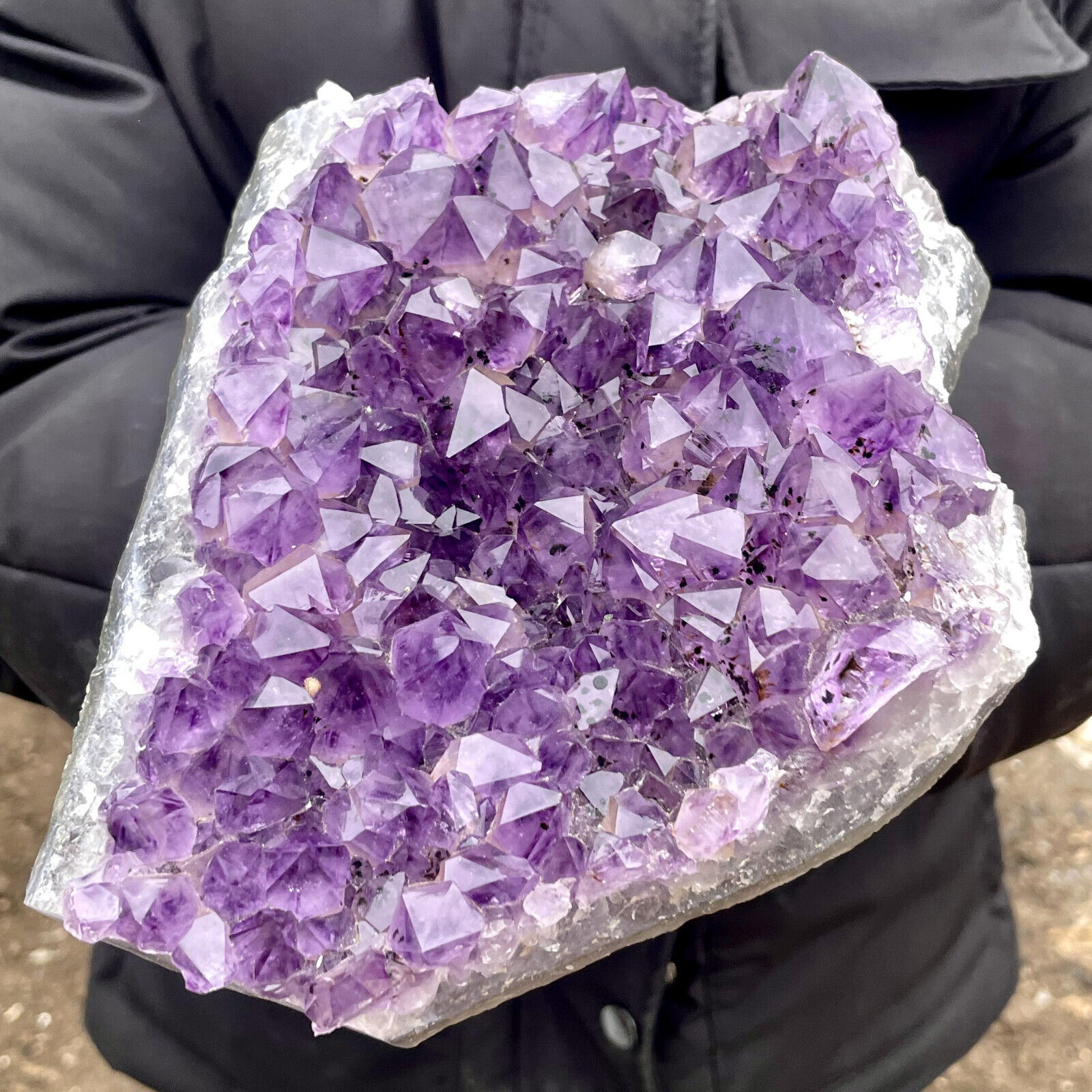 3.90LB Natural Amethyst geode quartz cluster crystal specimen energy healing