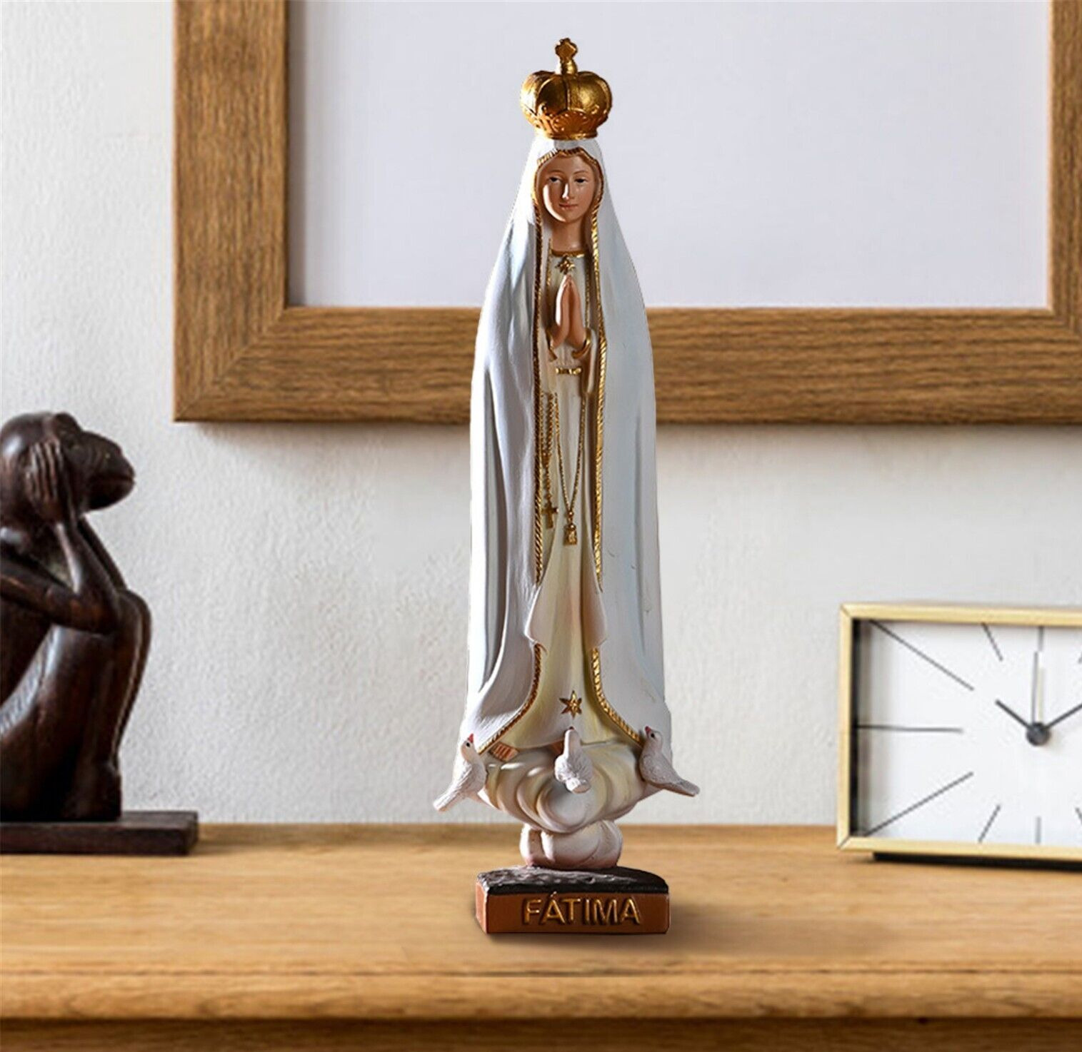 Our Lady Of Fatima Catholic Statue Figure Virgin Mary Catholic Decor Statue 8\'\'