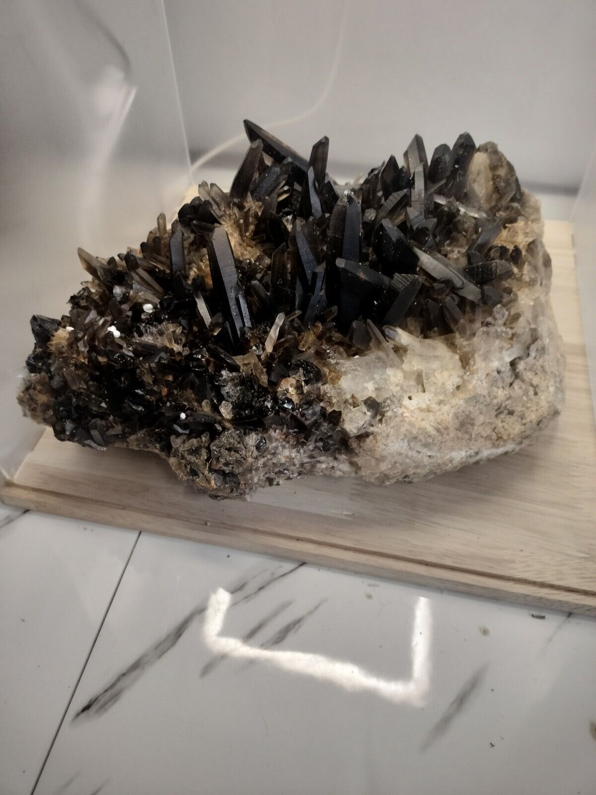 15.7lb Large Natural Black Quartz Crystal Cluster Rough Specimen Healing Stone