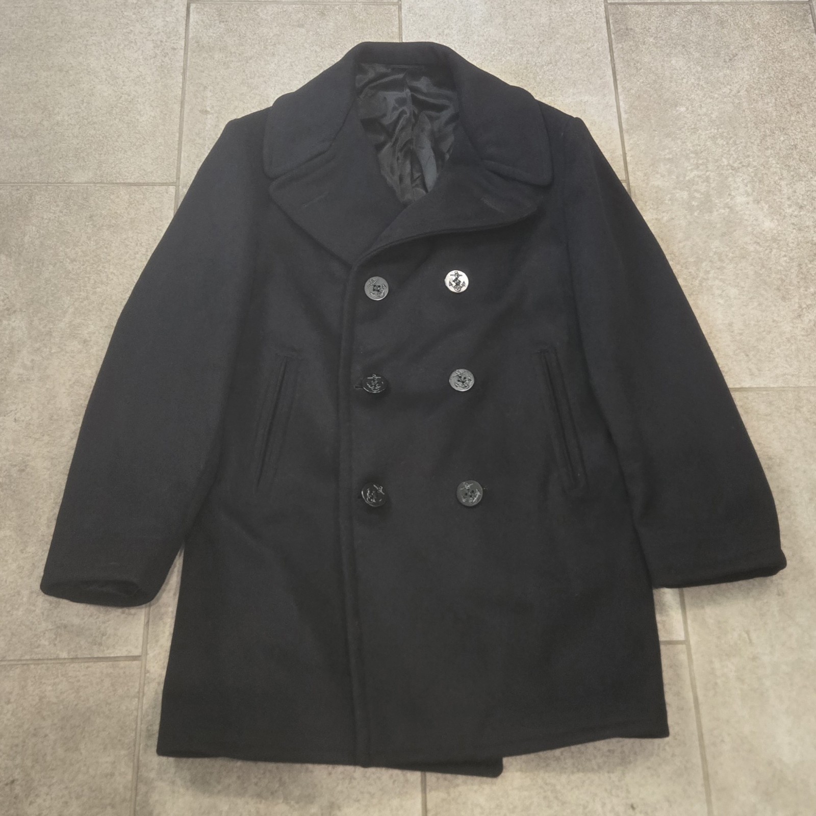 Vtg 1967 US Navy Kersey Wool Peacoat Men's Size 42 L Vietnam Era USN Issued