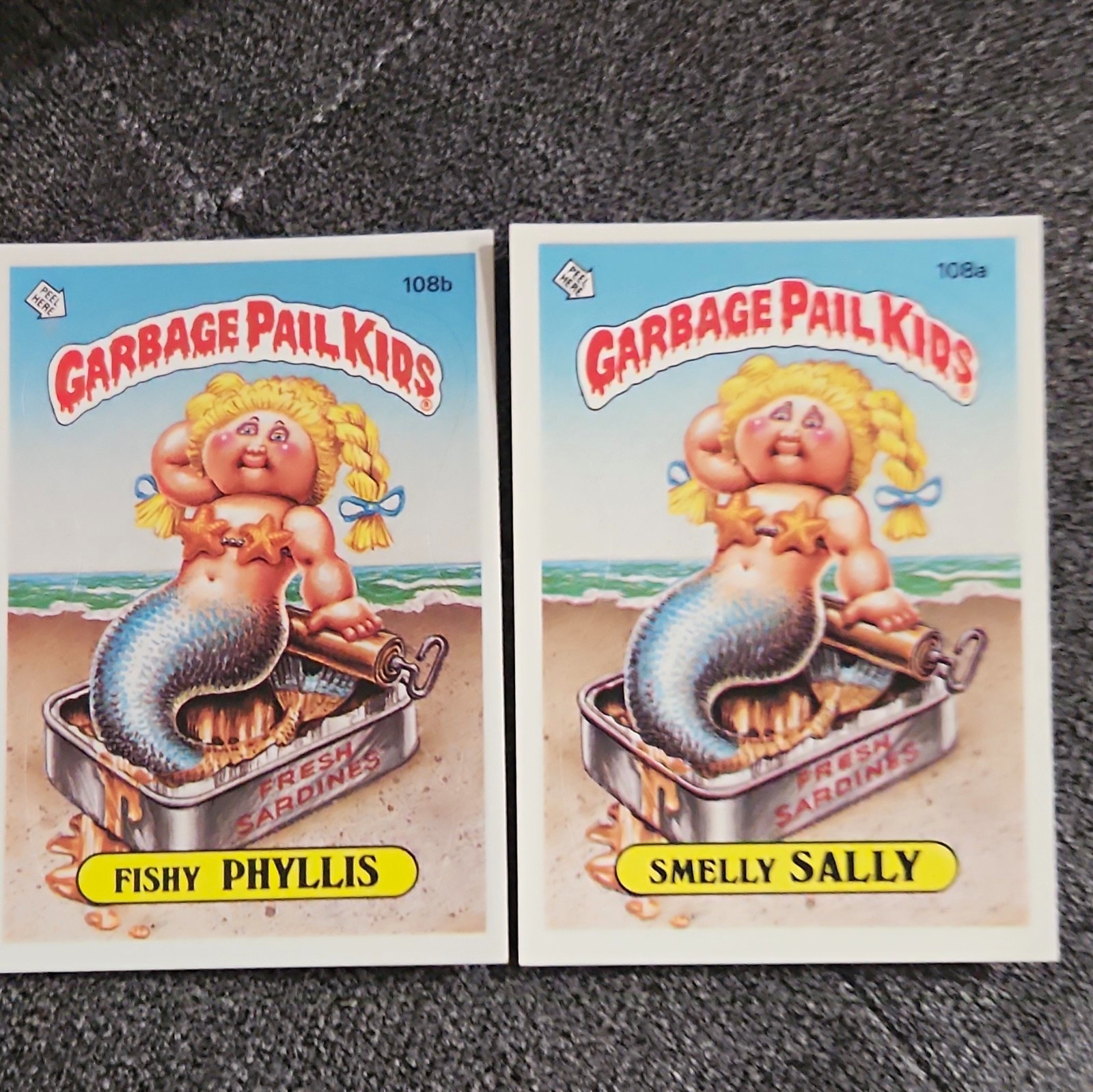 Topps Garbage Pail Kids Trading Card Lot 3 1986 108a 108b Smelly Fishy