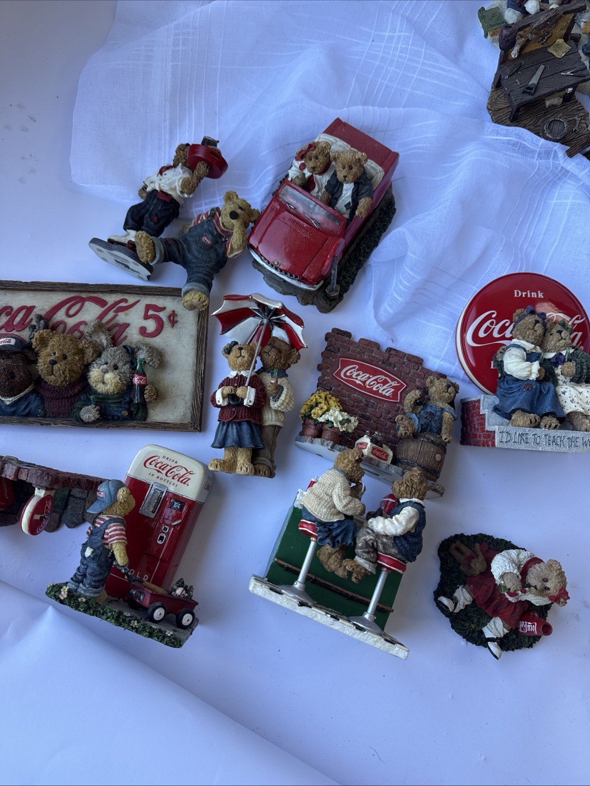 Boyds Bears Coca Cola Figurines Lot of 10 Bearstone Collection Coke Resin LOT