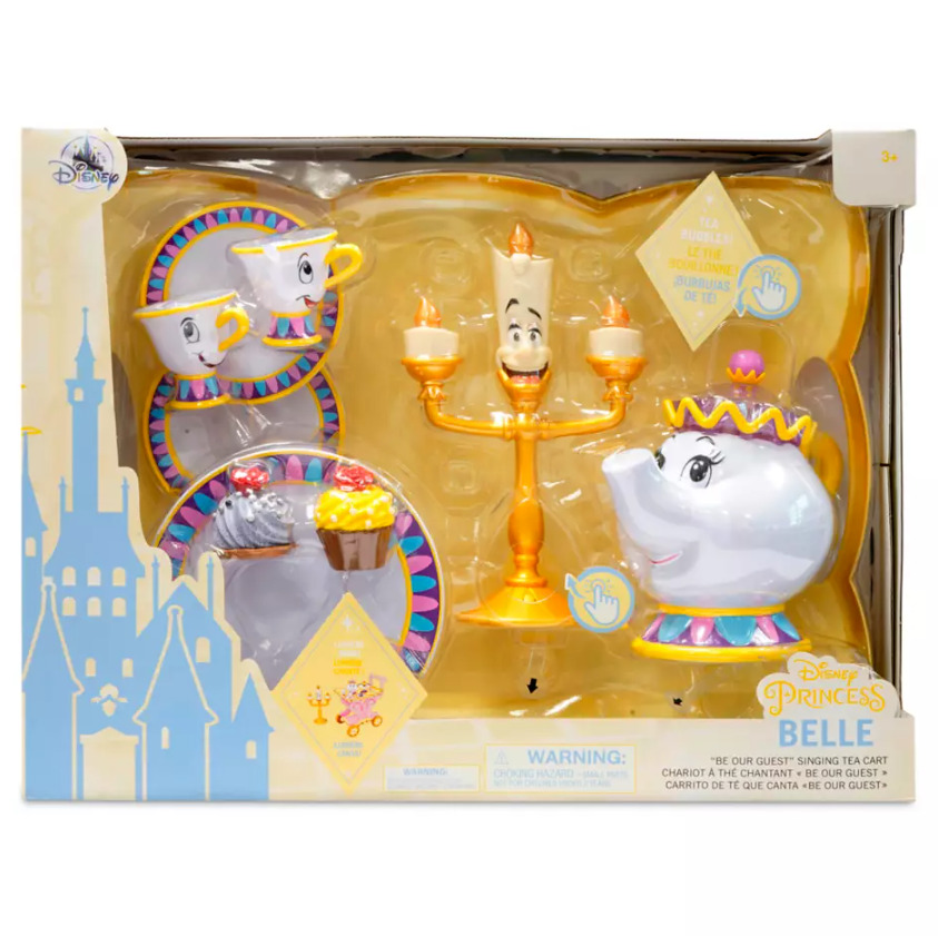 Disney Authentic Beauty and the Beast 'Be Our Guest' Singing Tea Cart Play Set