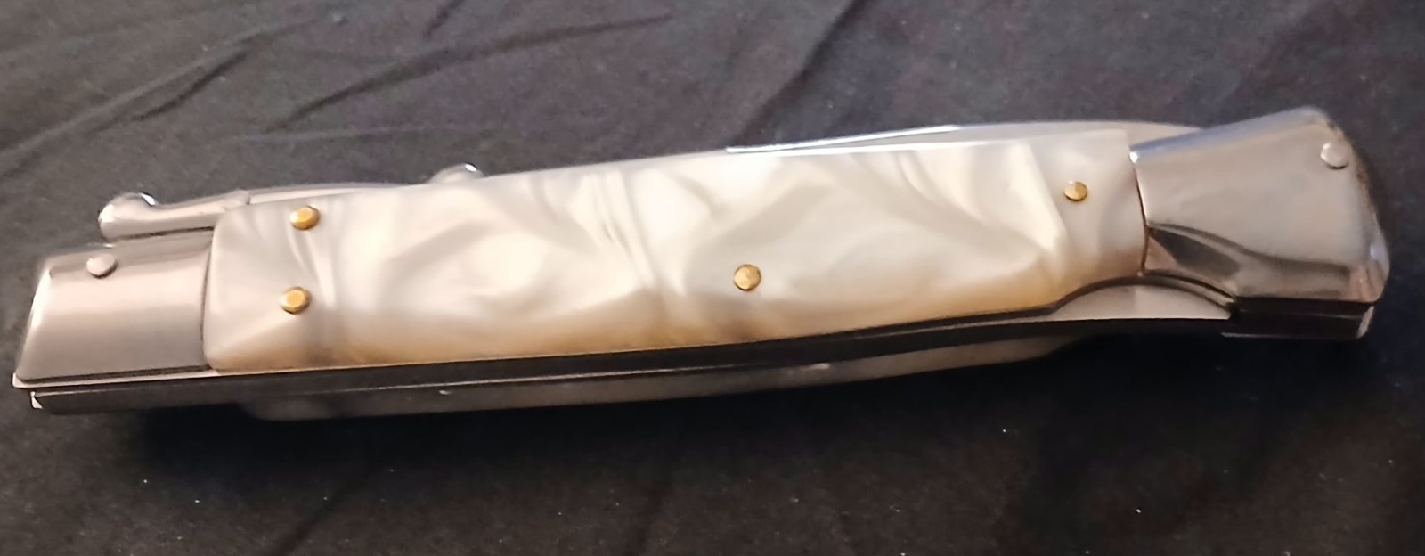 Pearl White Lockback Folding knife