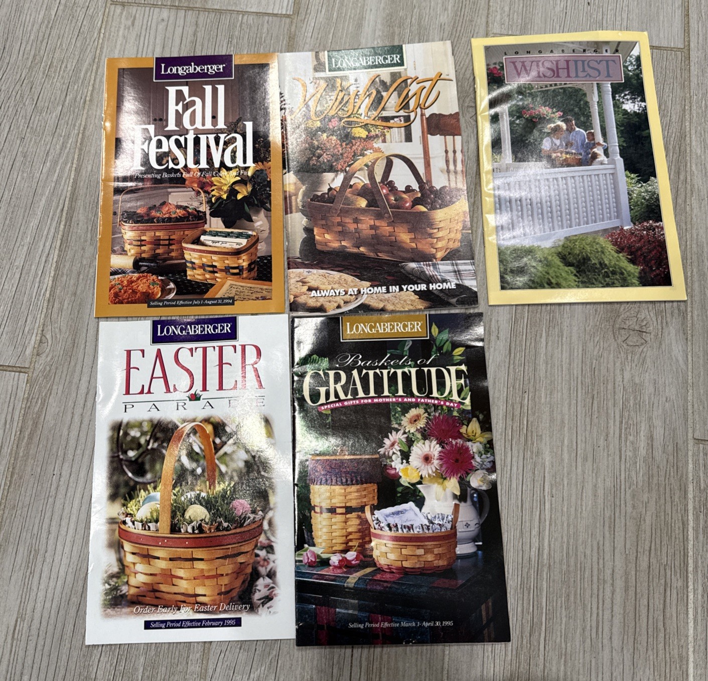 Longaberger Catalogs And Flyers - Five Total 1992 1994 & 1995