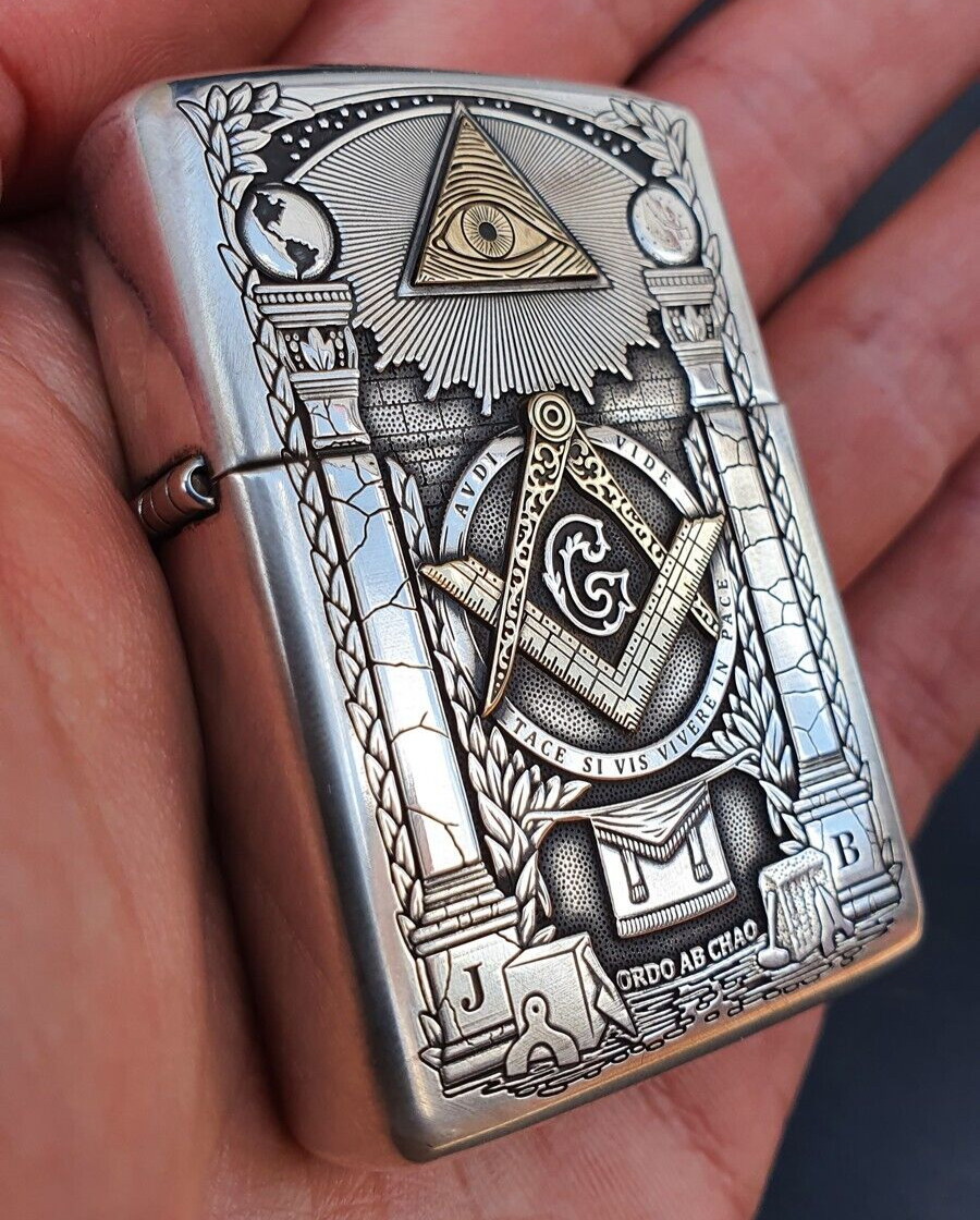 Zippo Masonic Armor Sterling Silver, Masons